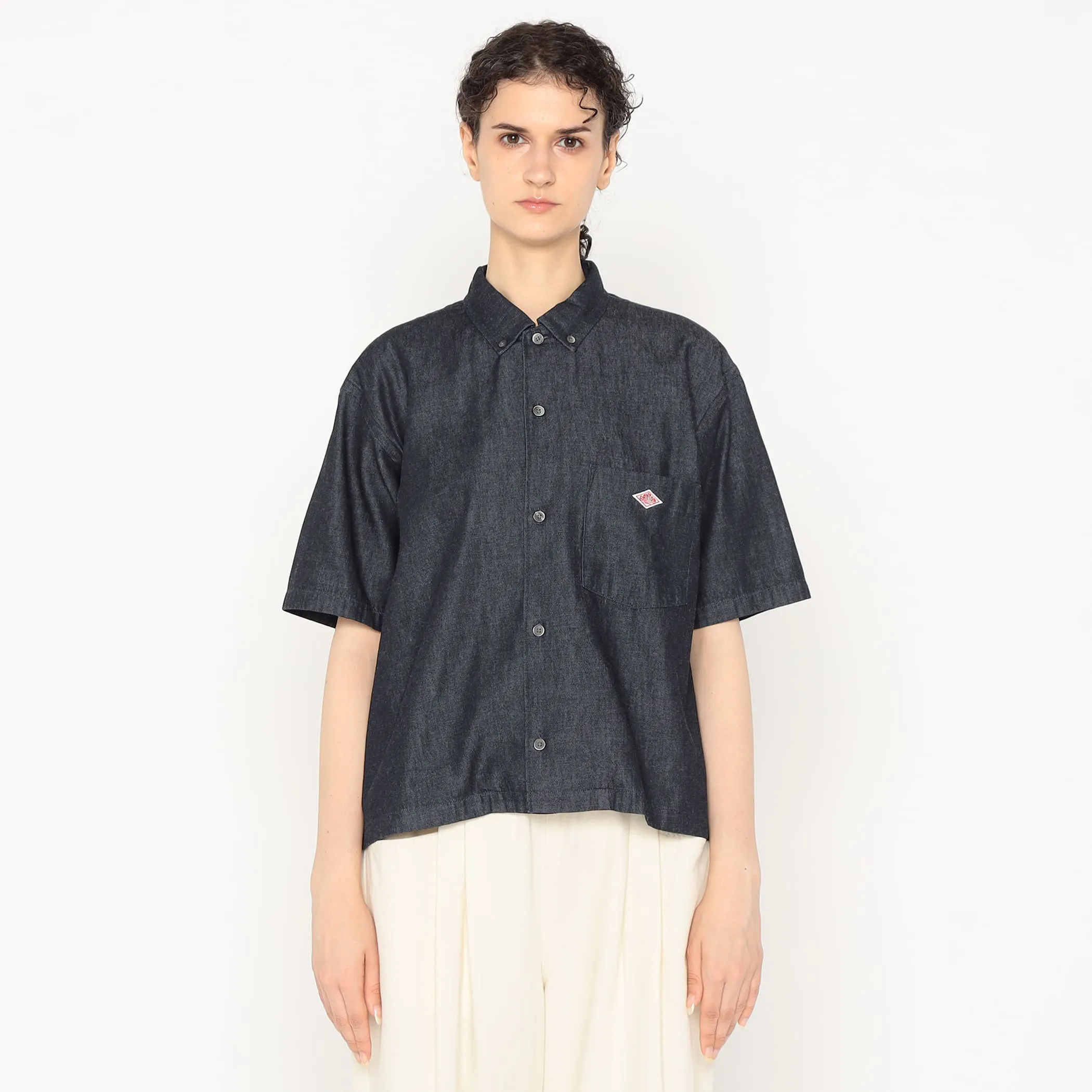 Women's Denim Dungaree Short Sleeve B.D Shirt sold by Danton product image thumbnail 2