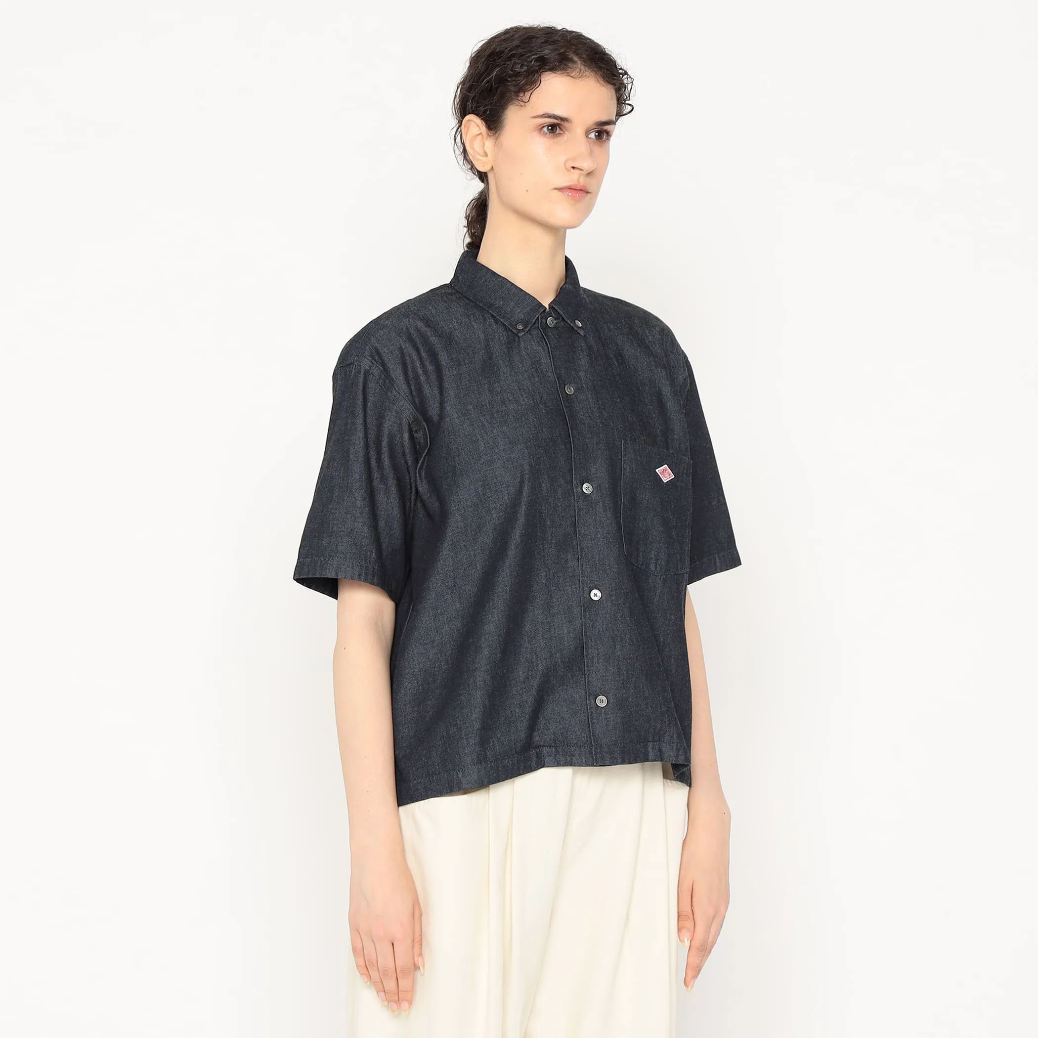 Women's Denim Dungaree Short Sleeve B.D Shirt sold by Danton product image thumbnail 3