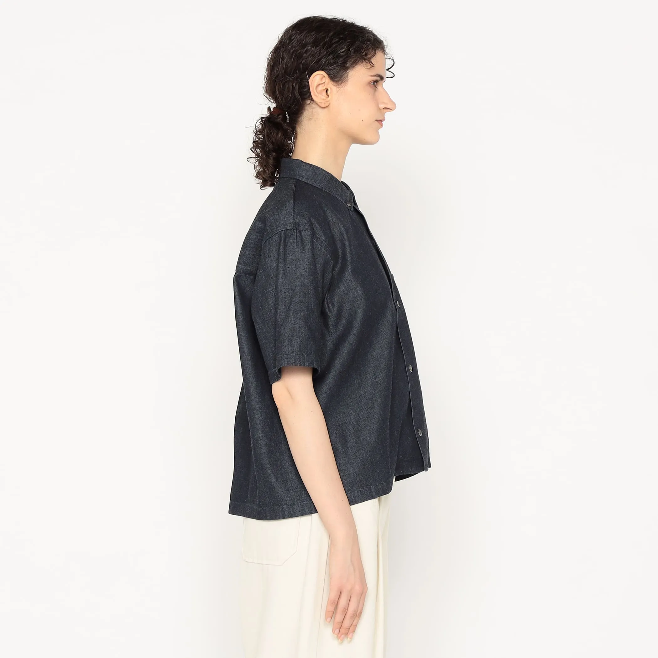 Women's Denim Dungaree Short Sleeve B.D Shirt sold by Danton product image thumbnail 4