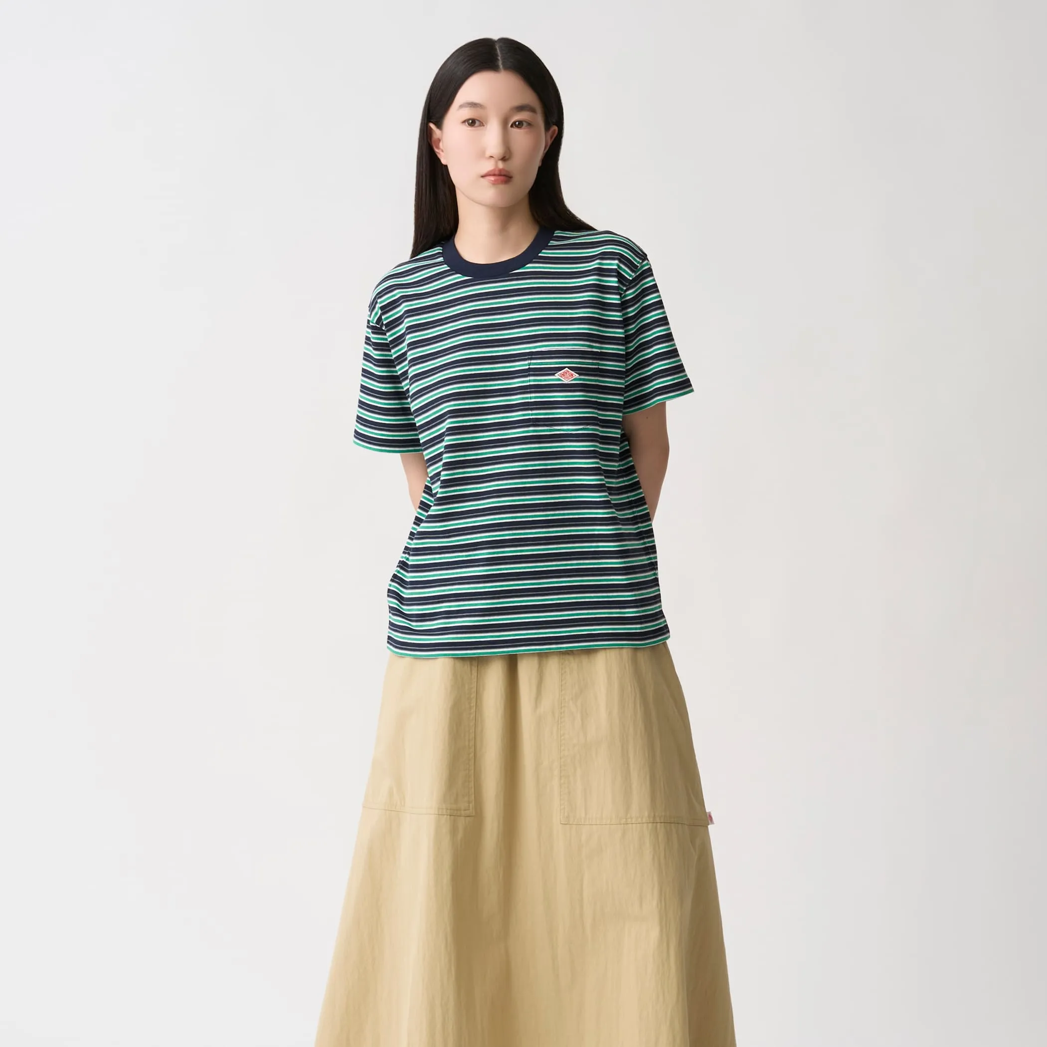 Women’s Short Sleeve Pocket T-Shirt Stripe sold by Danton product image thumbnail 2