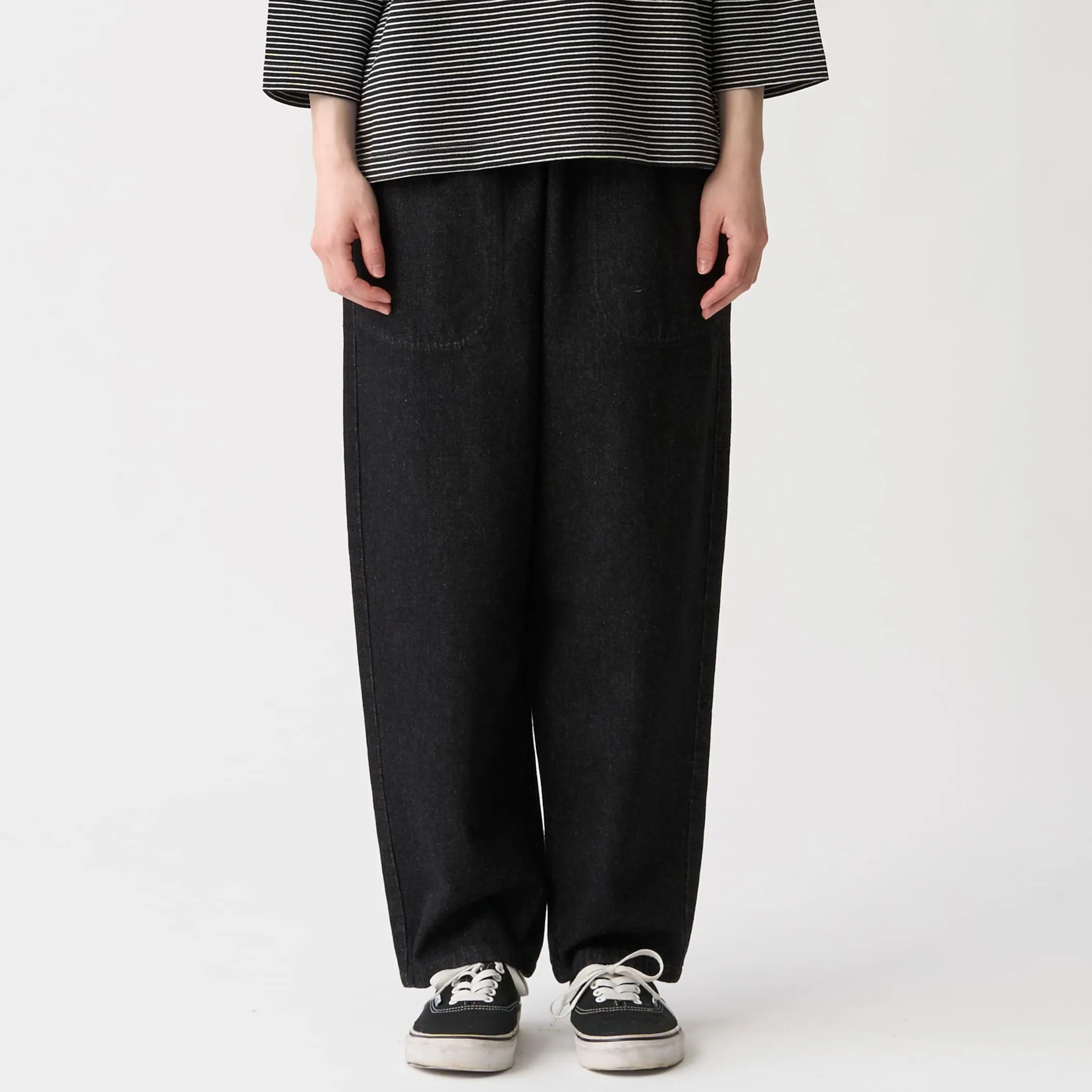 Women’s Black Denim Easy Pants sold by Danton product image thumbnail 3