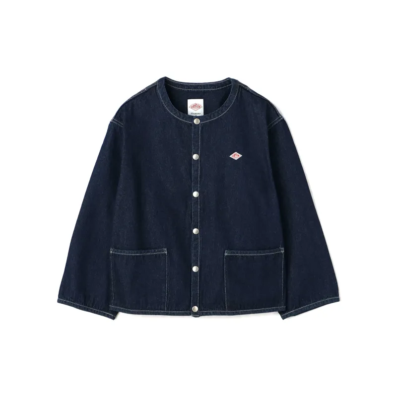 Women's Denim Collarless Jacket made by Danton