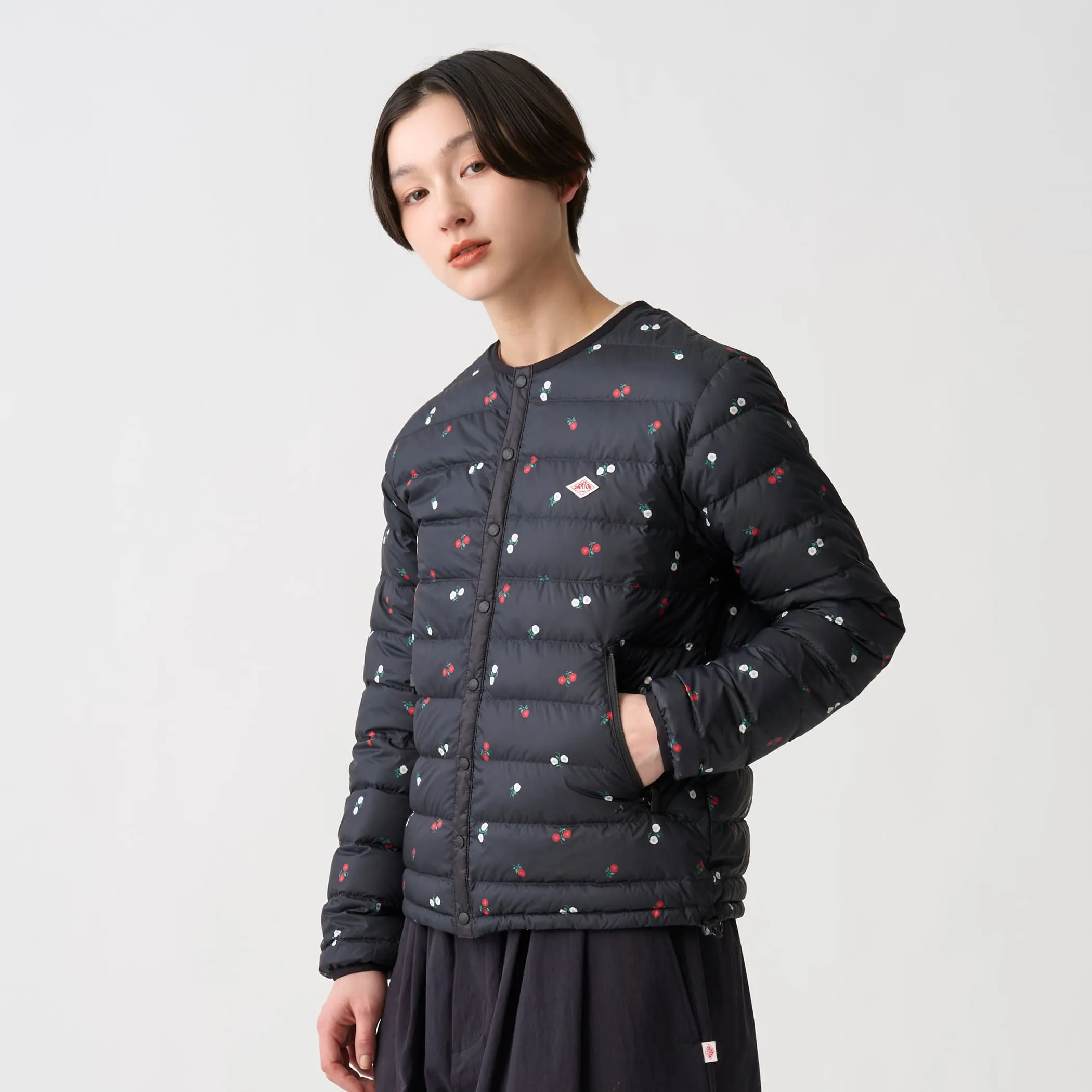 Women's Crewneck Inner Down Jacket - Flower Print sold by Danton product image thumbnail 2