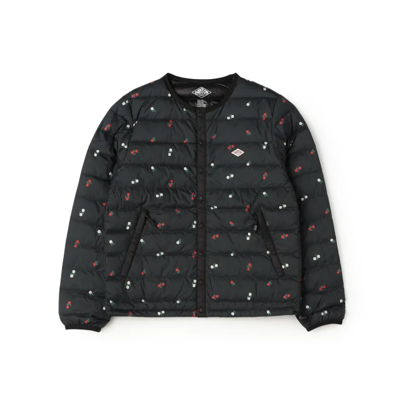 Women's Crewneck Inner Down Jacket - Flower Print made by Danton