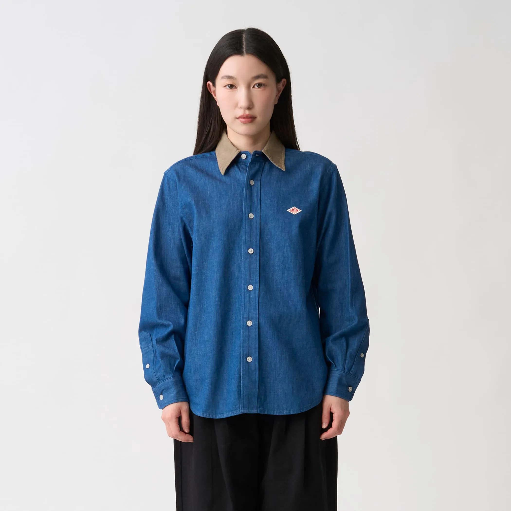 Women's Denim Corduroy Collar Shirt sold by Danton product image thumbnail 2