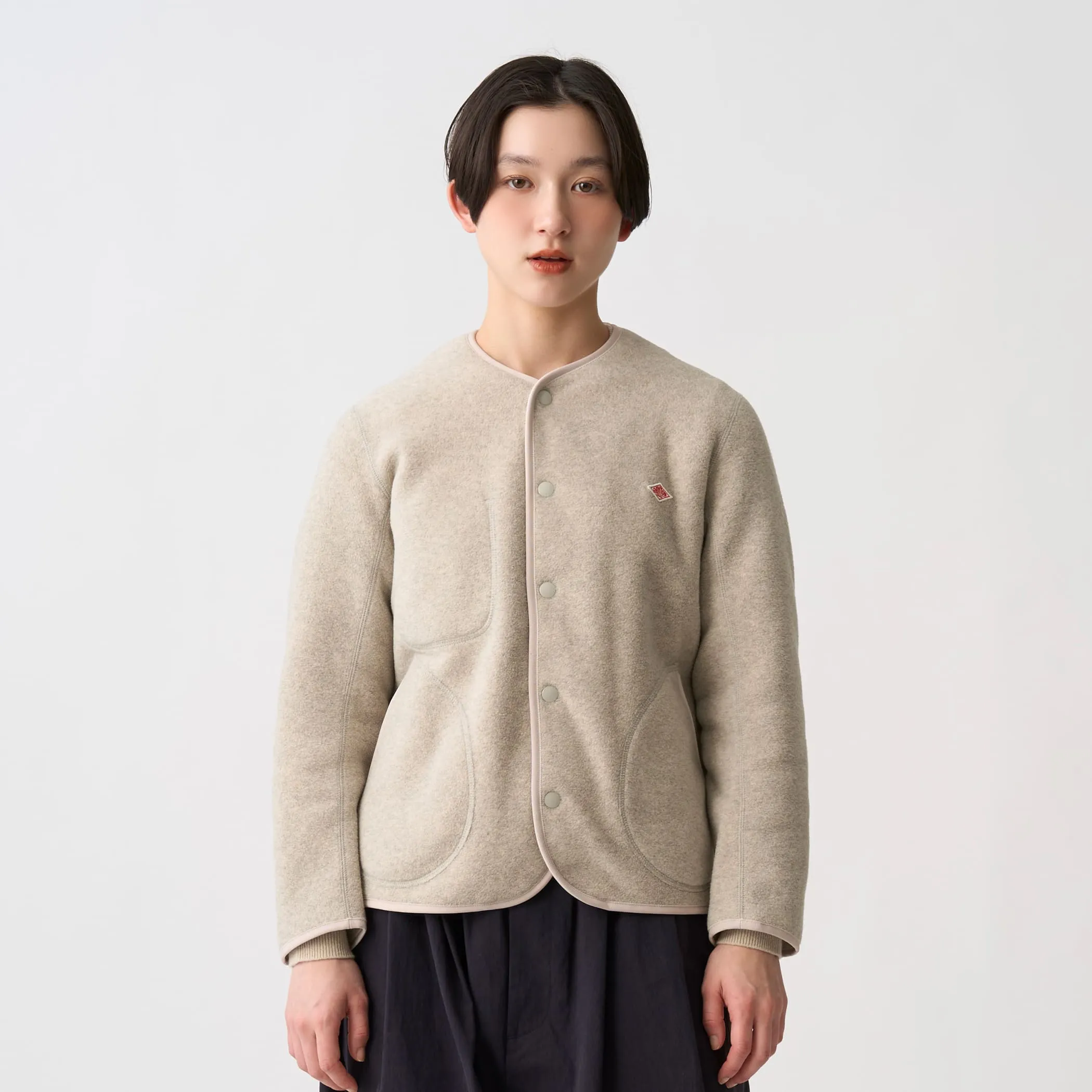 Women's Fleece Collarless Jacket sold by Danton product image thumbnail 2