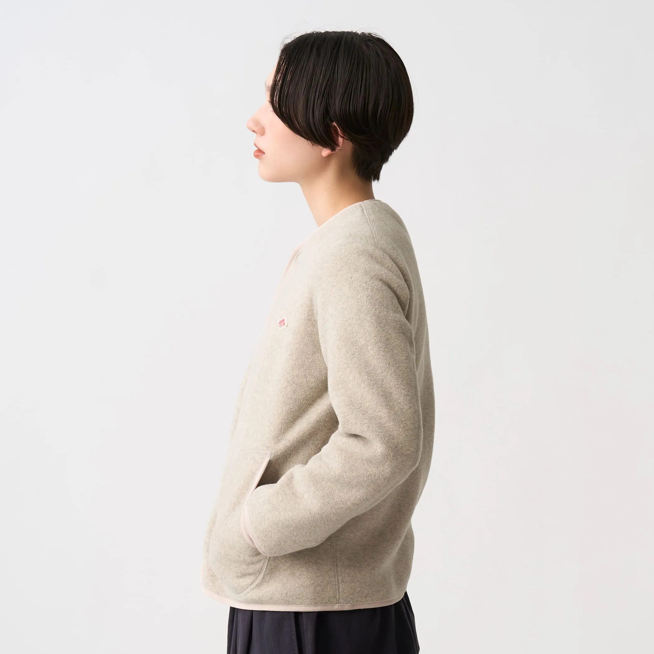 Women's Fleece Collarless Jacket sold by Danton product image thumbnail 3