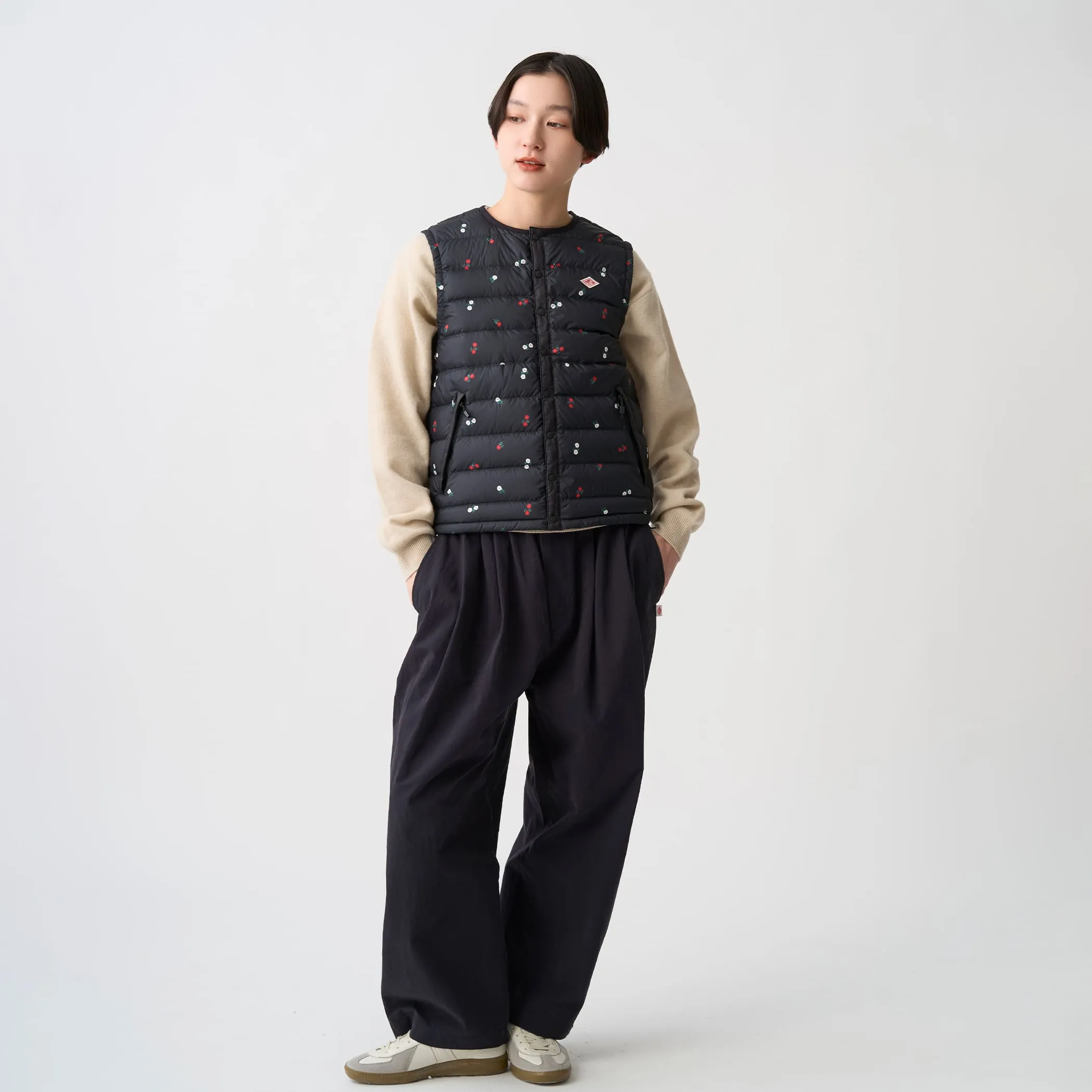 Women's Crewneck Inner Down Vest - Flower Print sold by Danton product image thumbnail 5