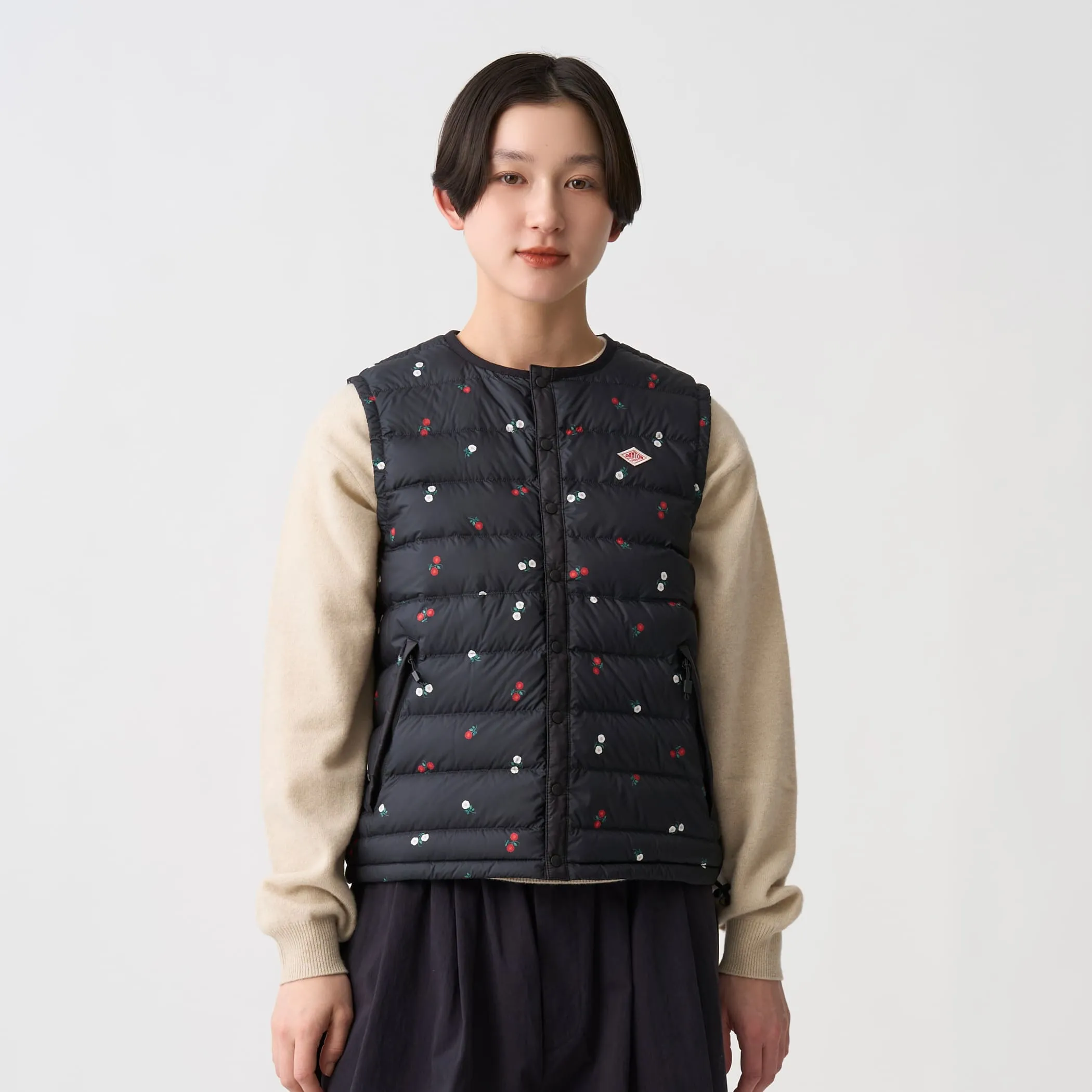 Women's Crewneck Inner Down Vest - Flower Print sold by Danton product image thumbnail 2