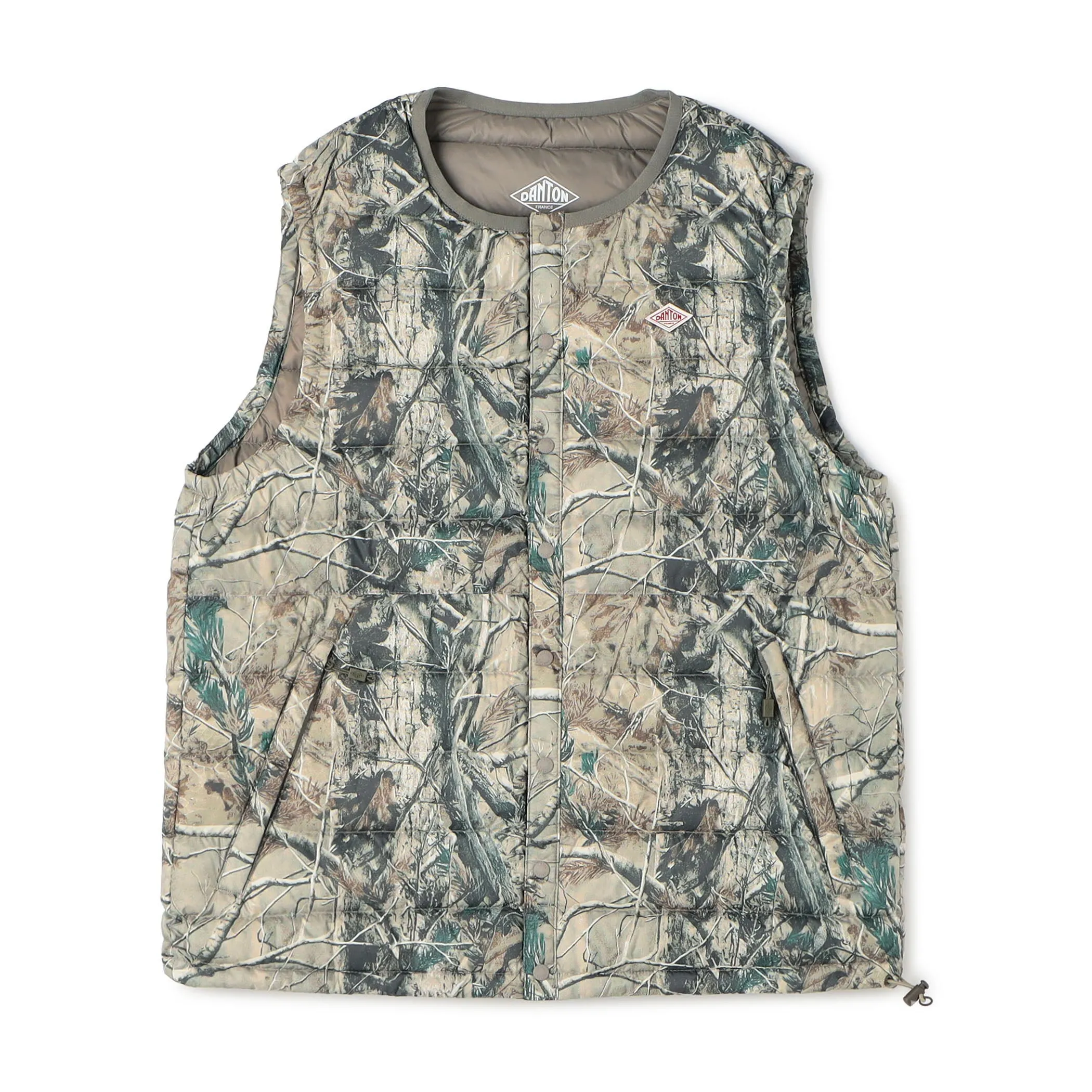 Men's Crewneck Inner Down Vest - Tree Camo Print sold by Danton