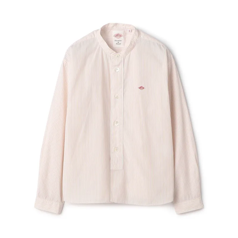 Women's Cotton Poplin Band Collar Shirt made by Danton