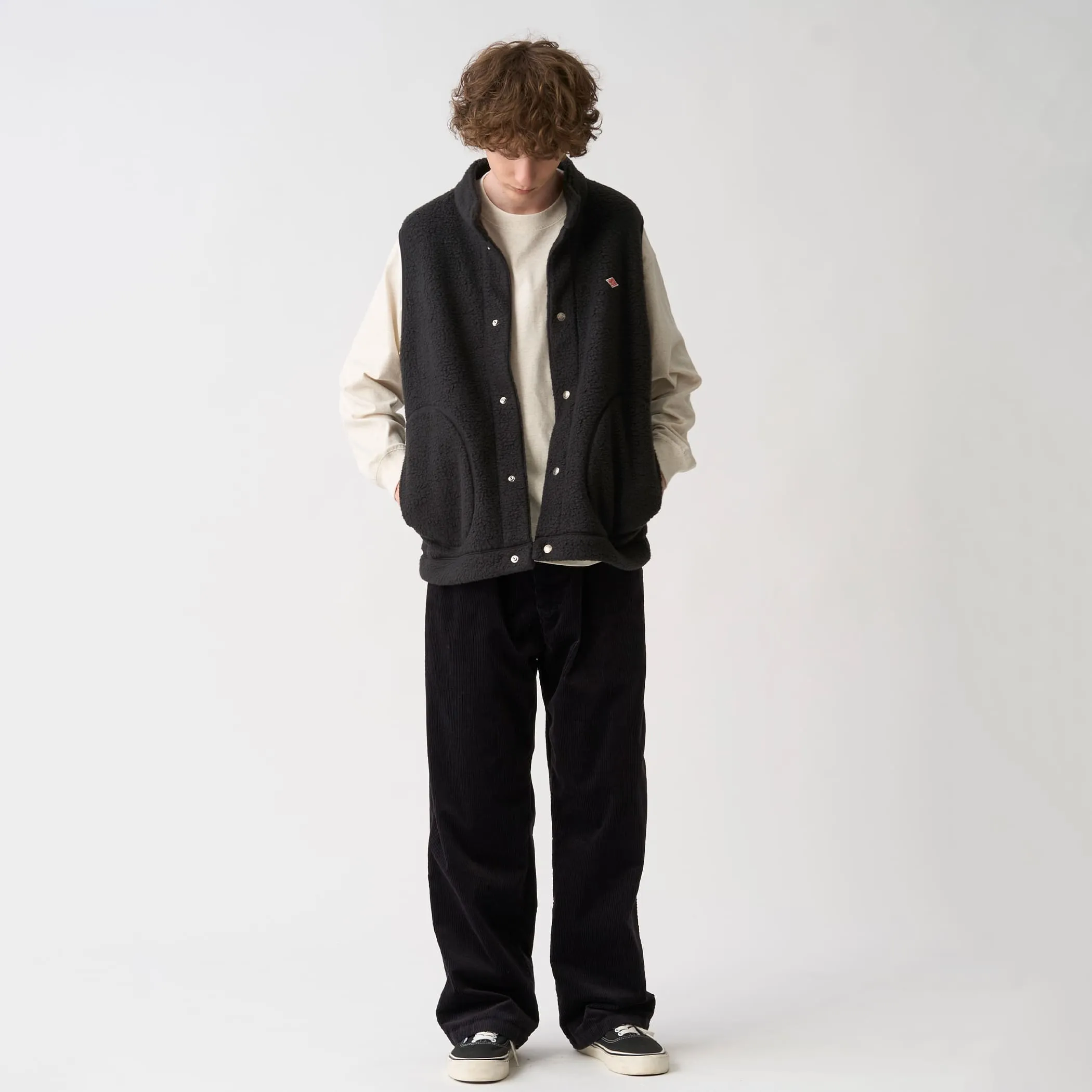 Men's Double Face Boa Stand Collar Vest sold by Danton product image thumbnail 5