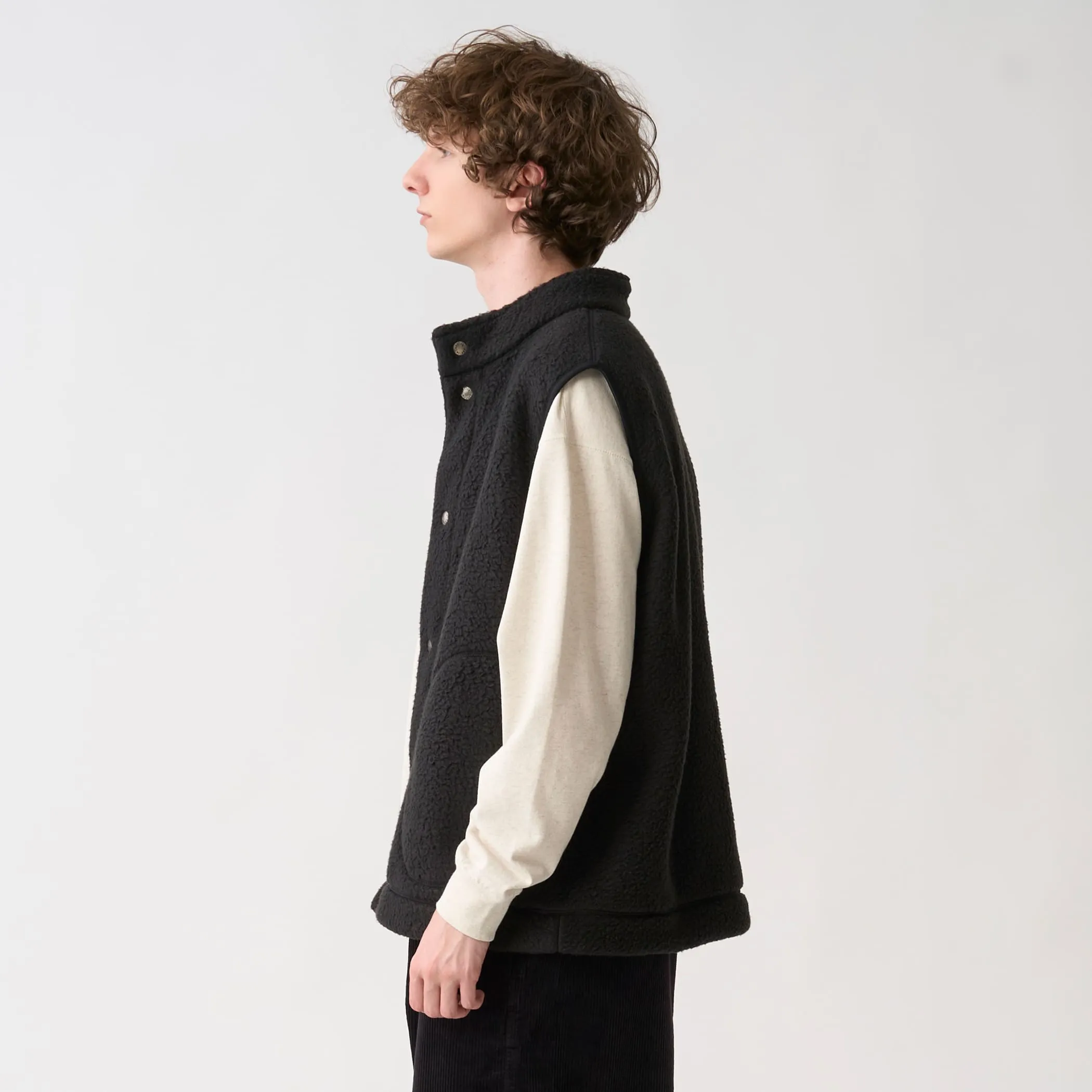 Men's Double Face Boa Stand Collar Vest sold by Danton product image thumbnail 3