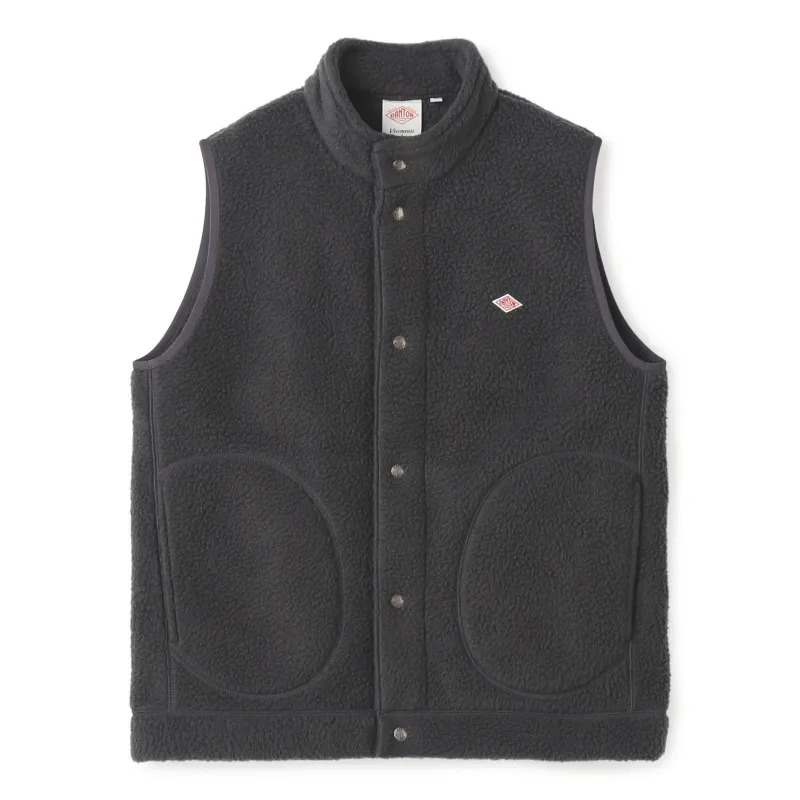 Men's Double Face Boa Stand Collar Vest made by Danton