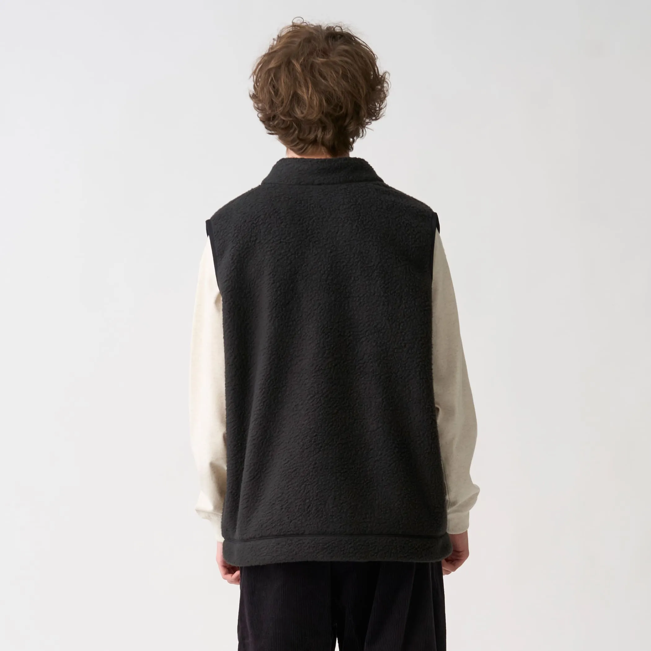 Men's Double Face Boa Stand Collar Vest sold by Danton product image thumbnail 4