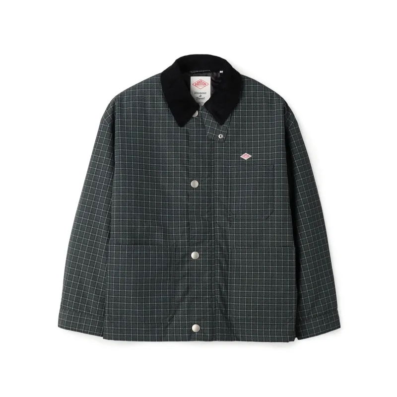 Men's Nylon Tussah Work Jacket Plaid made by Danton