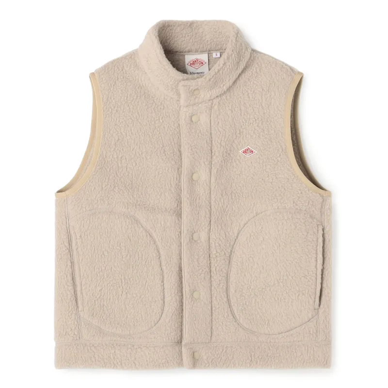 Women's Double Face Boa Stand Collar Vest made by Danton