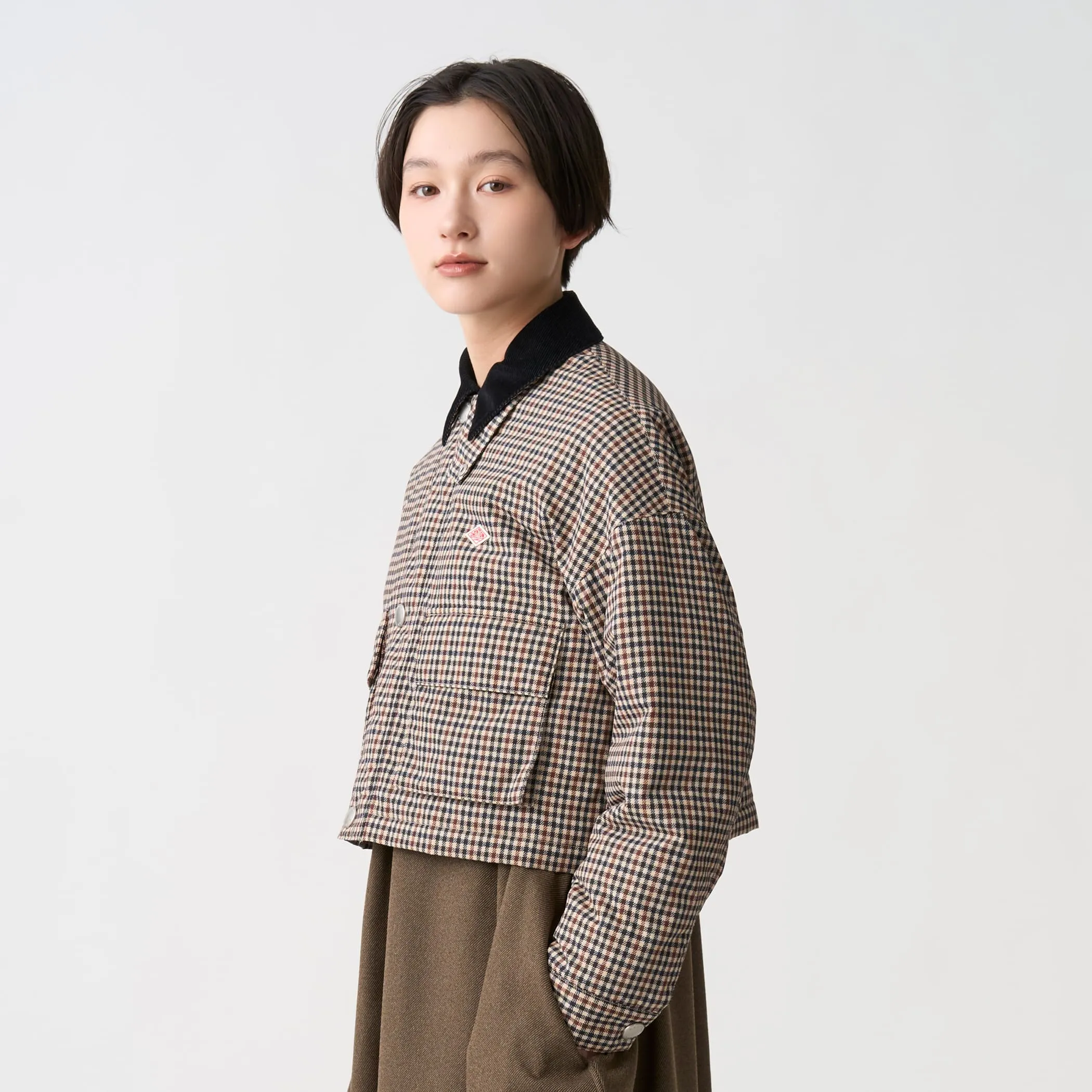 Women's Nylon Tussah Short Jacket Plaid sold by Danton product image thumbnail 3