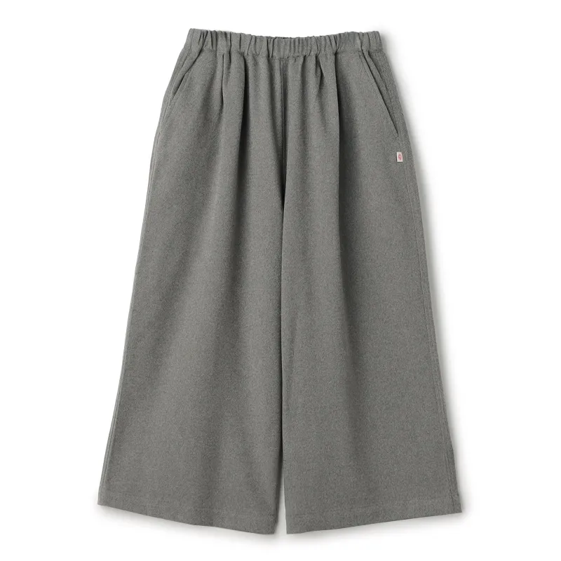 Women's Wool-Like Twill Cropped Wide Pants made by Danton