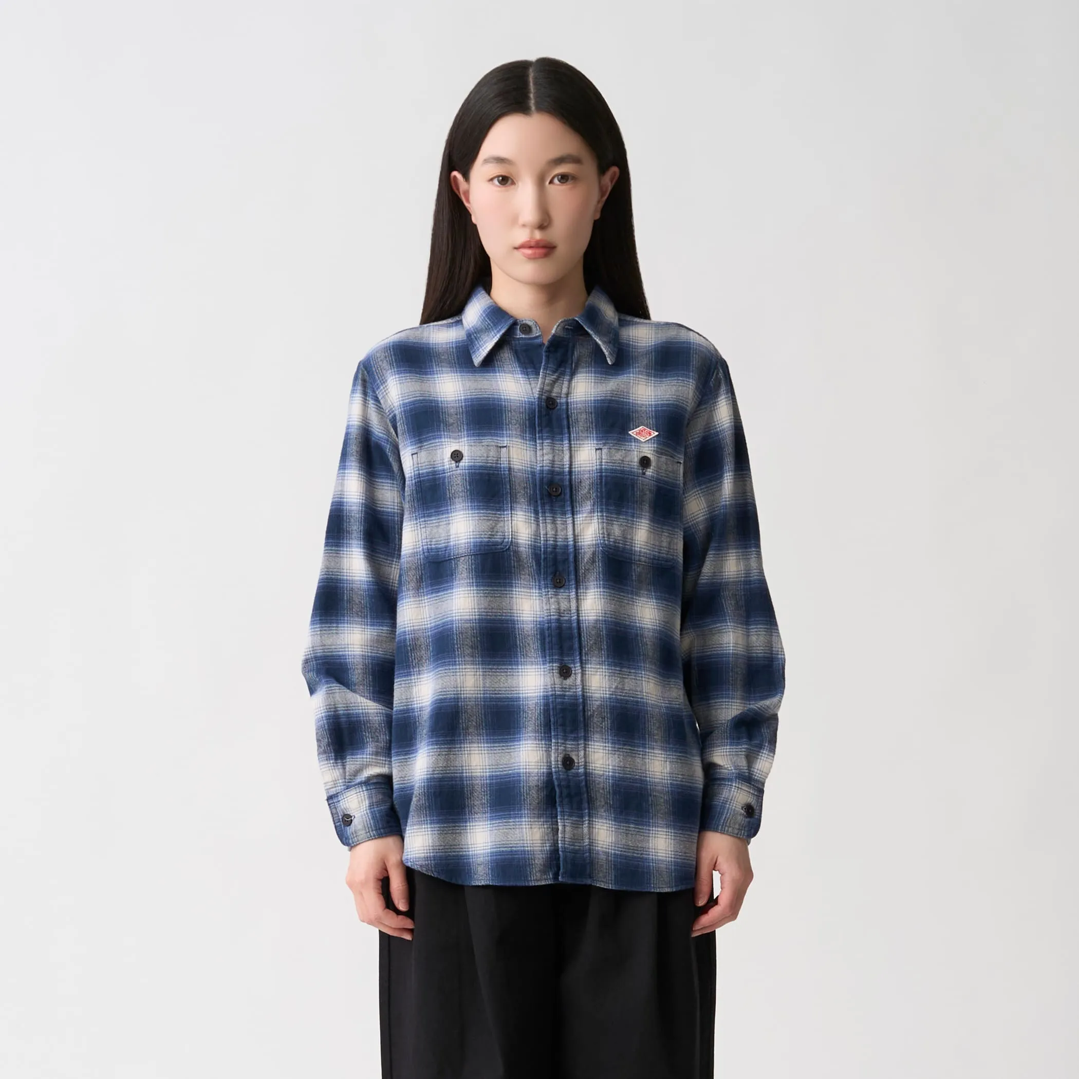 Women's Flannel Check Regular Collar Shirt sold by Danton product image thumbnail 3