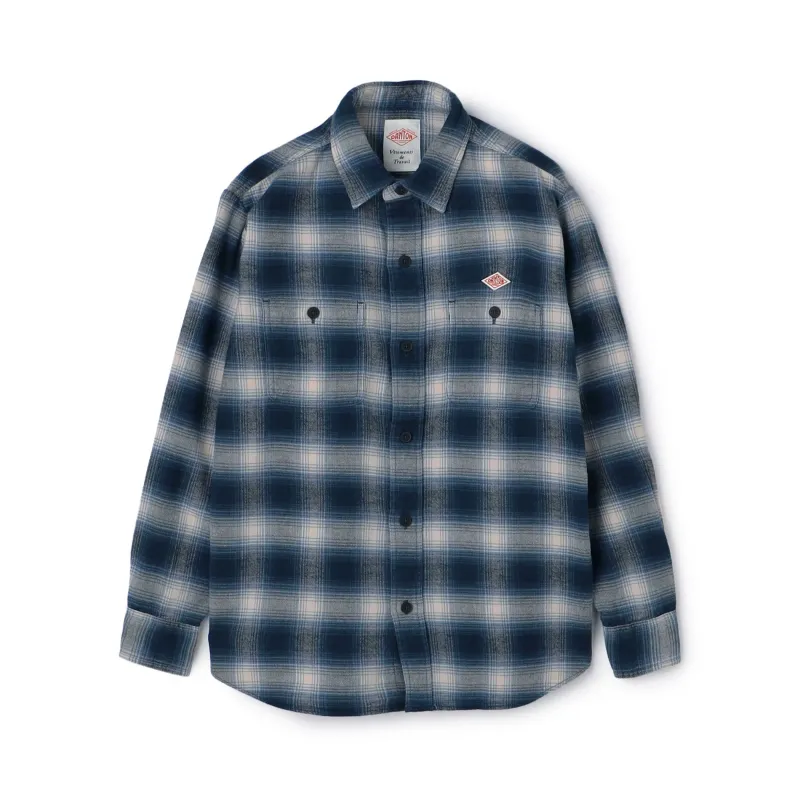 Women's Flannel Check Regular Collar Shirt made by Danton