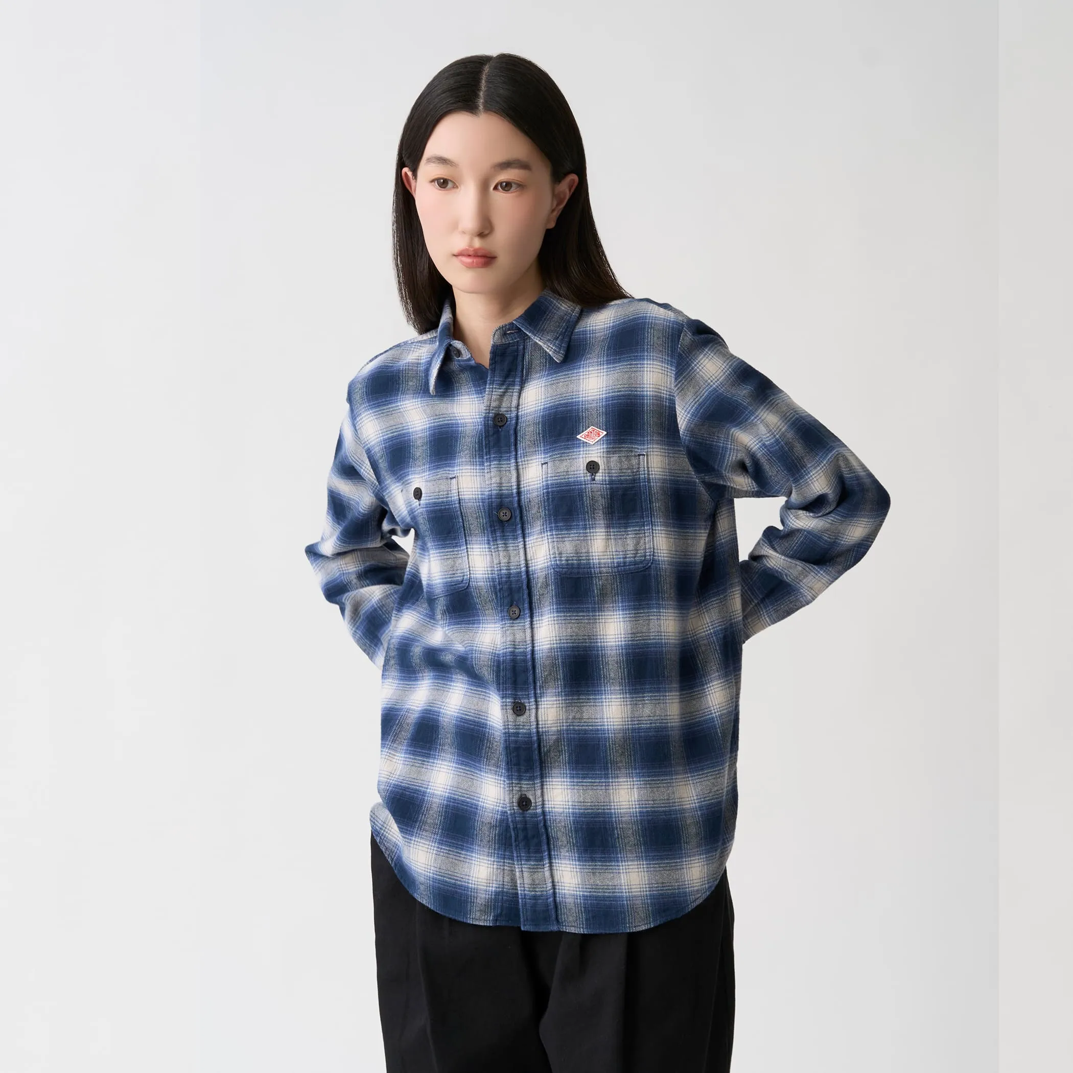 Women's Flannel Check Regular Collar Shirt sold by Danton product image thumbnail 2