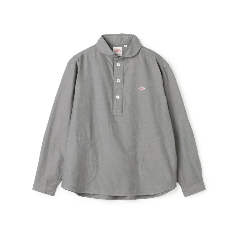 Men's Cotton Flannel Round Collar Pullover Shirt made by Danton