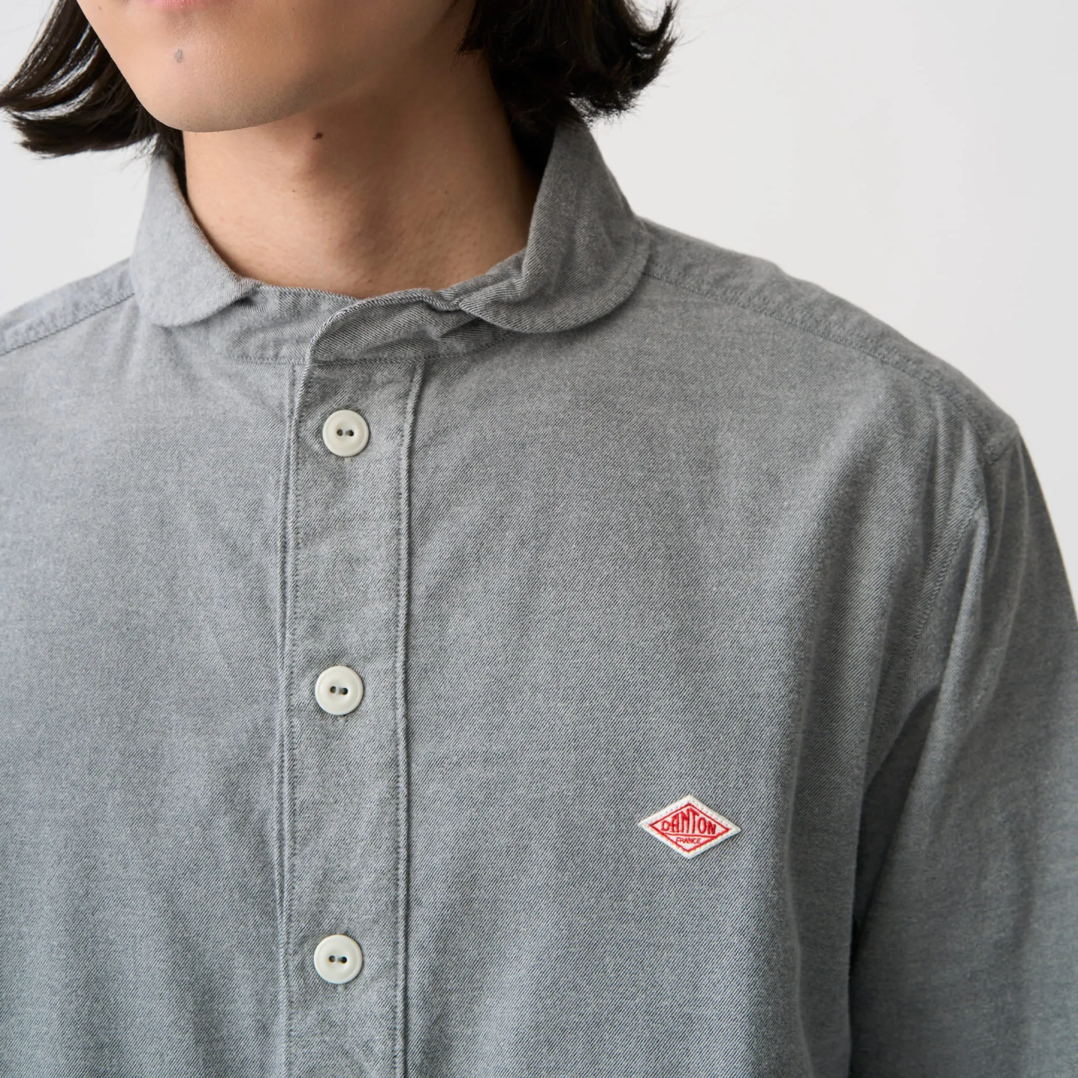 Men's Cotton Flannel Round Collar Pullover Shirt sold by Danton product image thumbnail 5