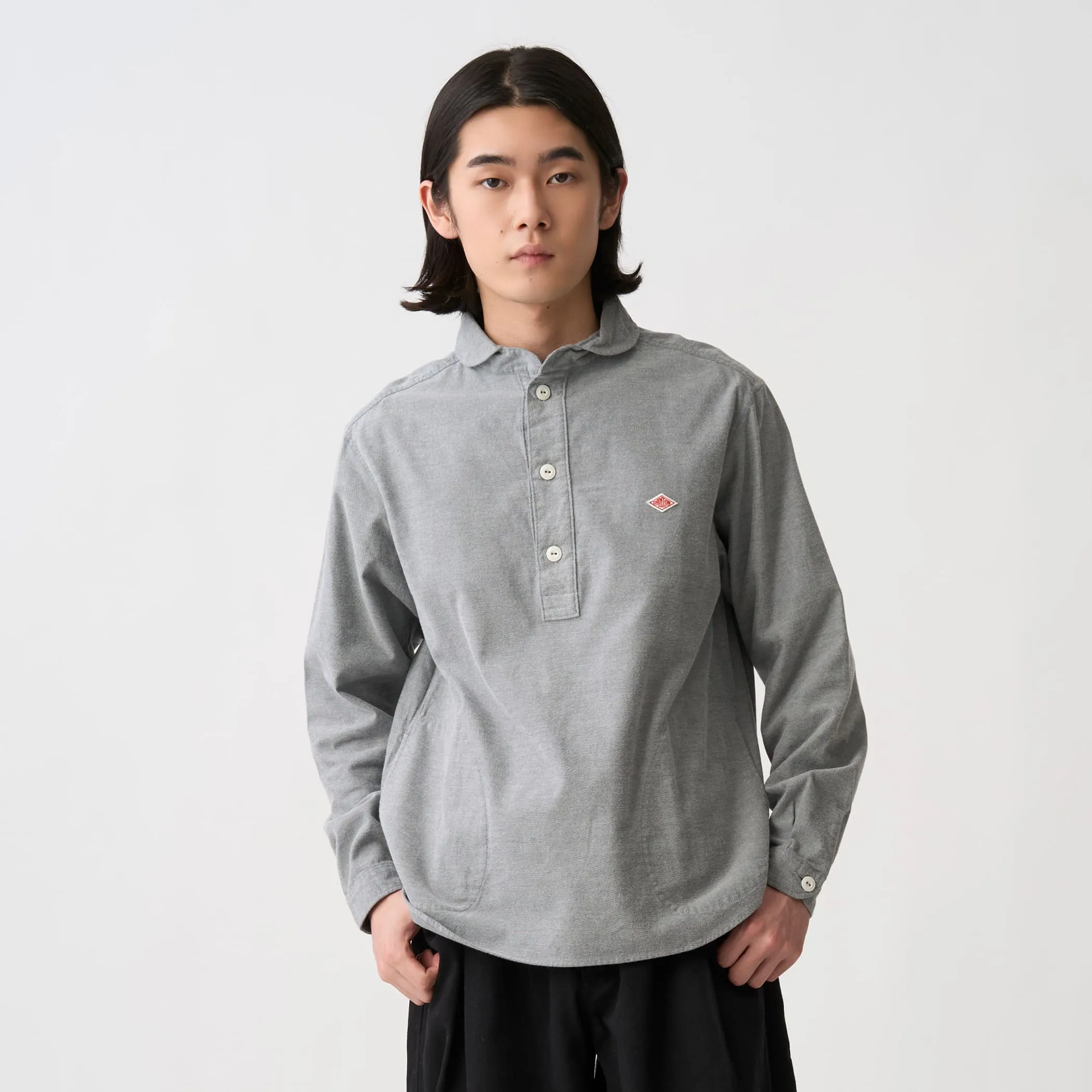 Men's Cotton Flannel Round Collar Pullover Shirt sold by Danton product image thumbnail 2