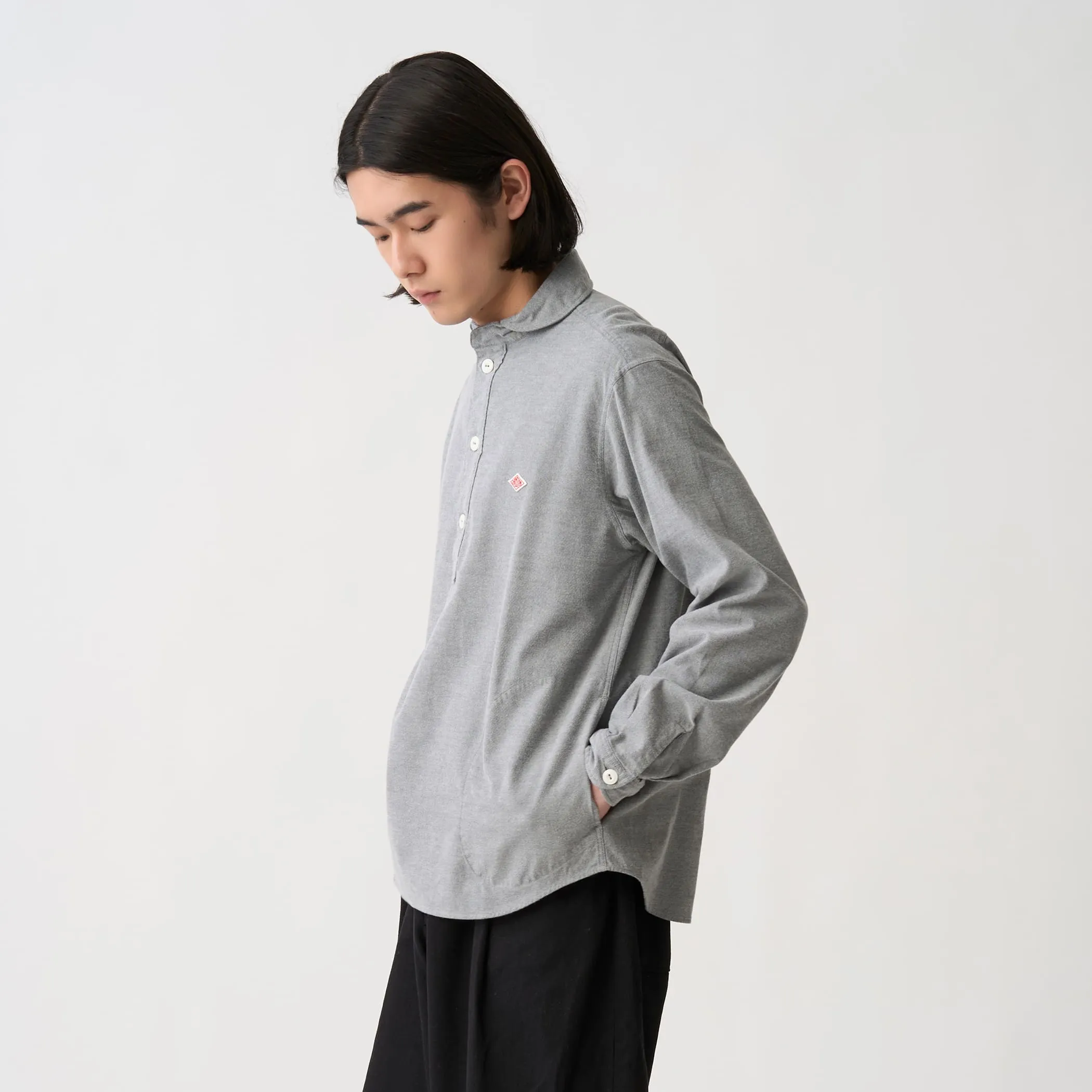Men's Cotton Flannel Round Collar Pullover Shirt sold by Danton product image thumbnail 3
