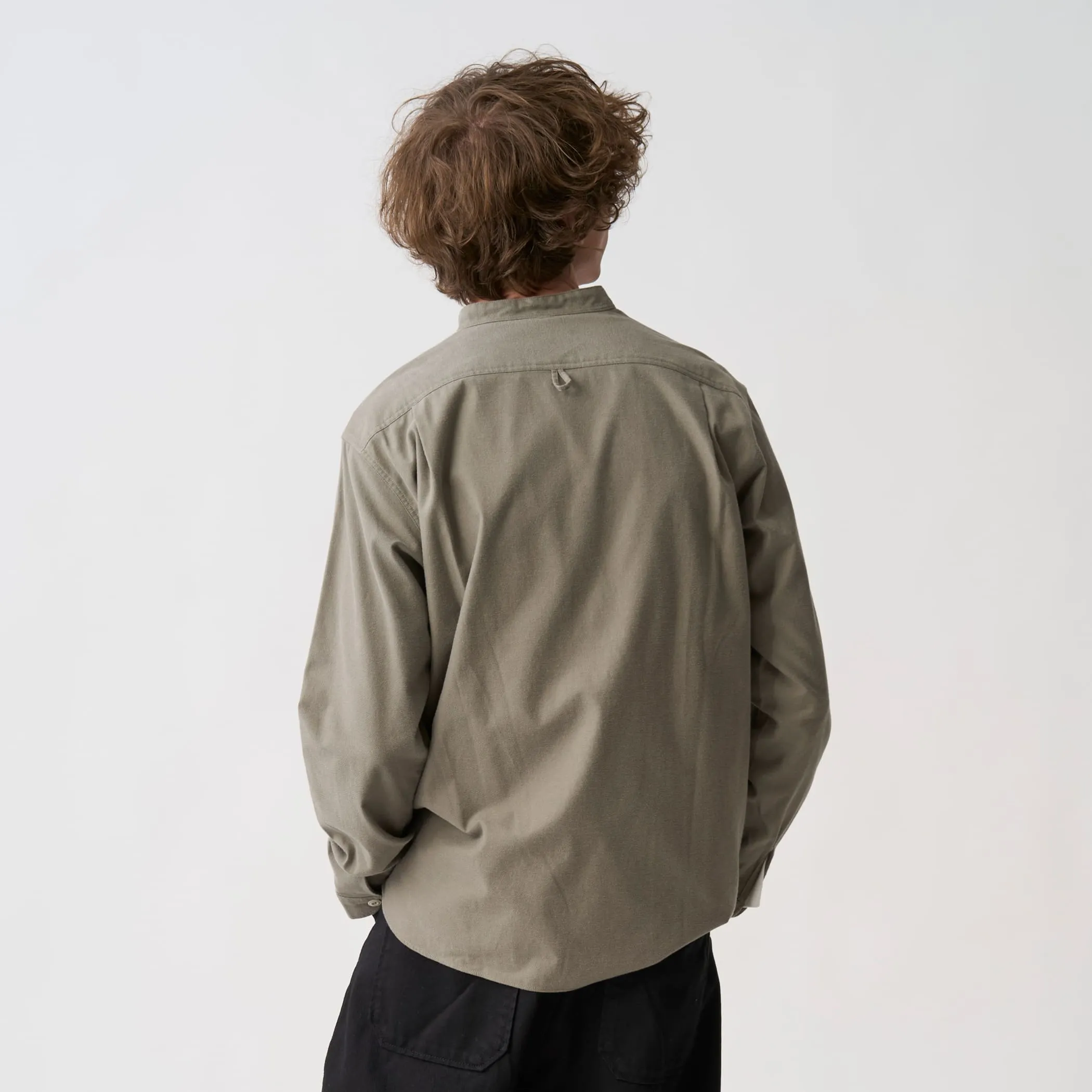 Men's Cotton Flannel Band Collar Shirt sold by Danton product image thumbnail 4