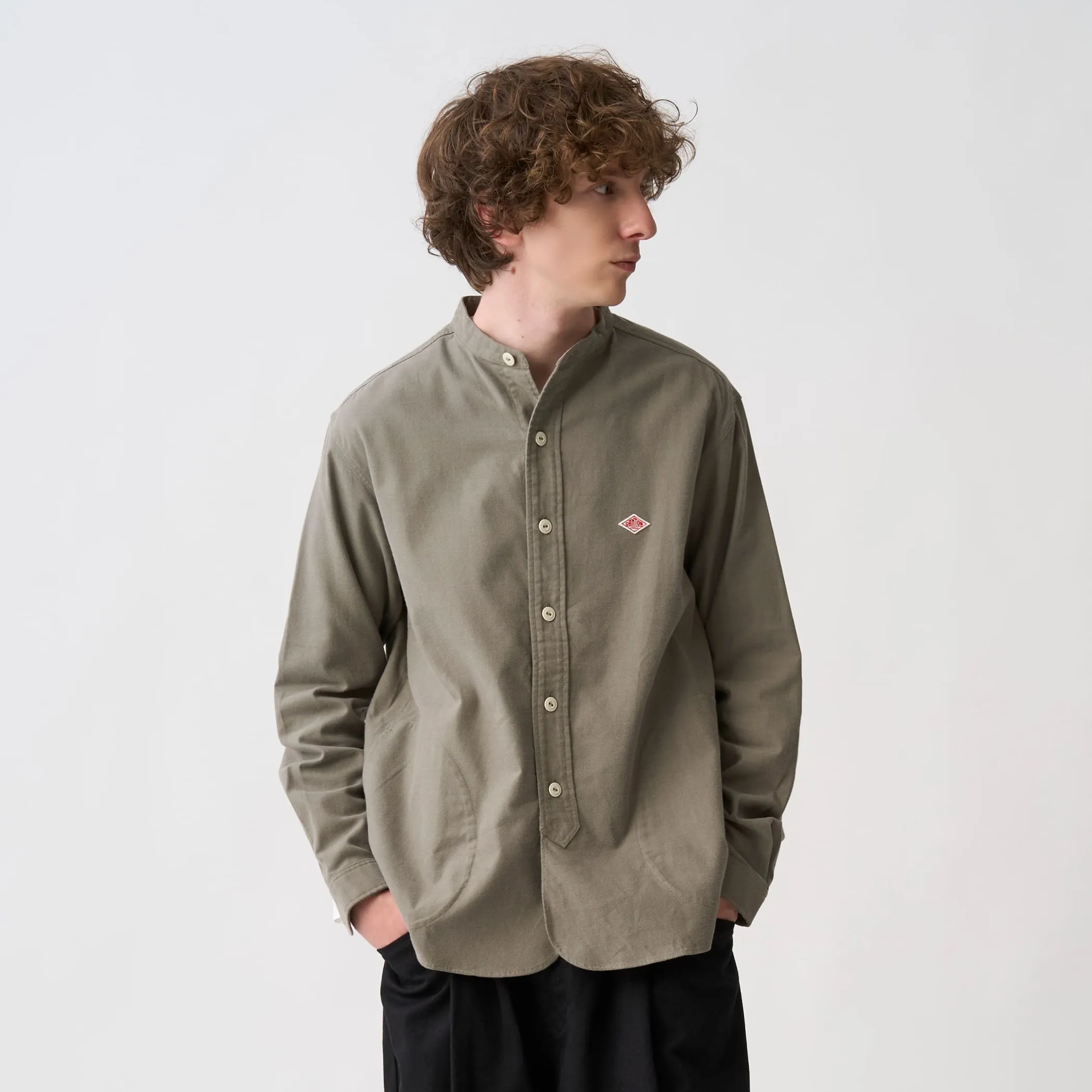 Men's Cotton Flannel Band Collar Shirt sold by Danton product image thumbnail 2