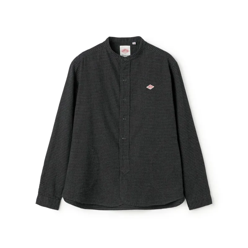 Women's Flannel Band Collar Shirt - Check made by Danton