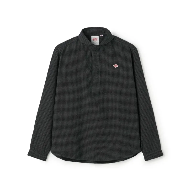 Women's Flannel Round Collar Pullover Shirt - Check made by Danton