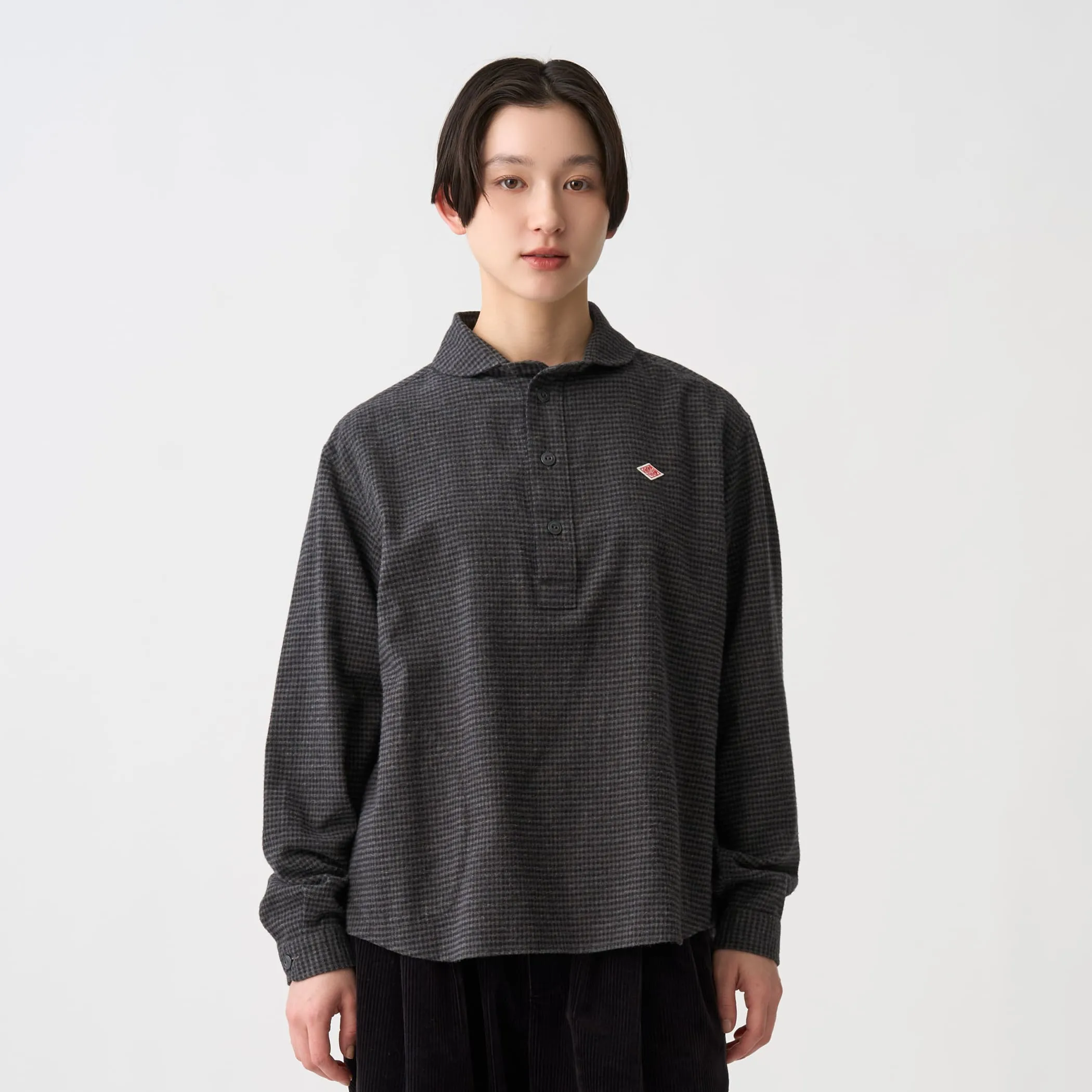 Women's Flannel Round Collar Pullover Shirt - Check sold by Danton product image thumbnail 2