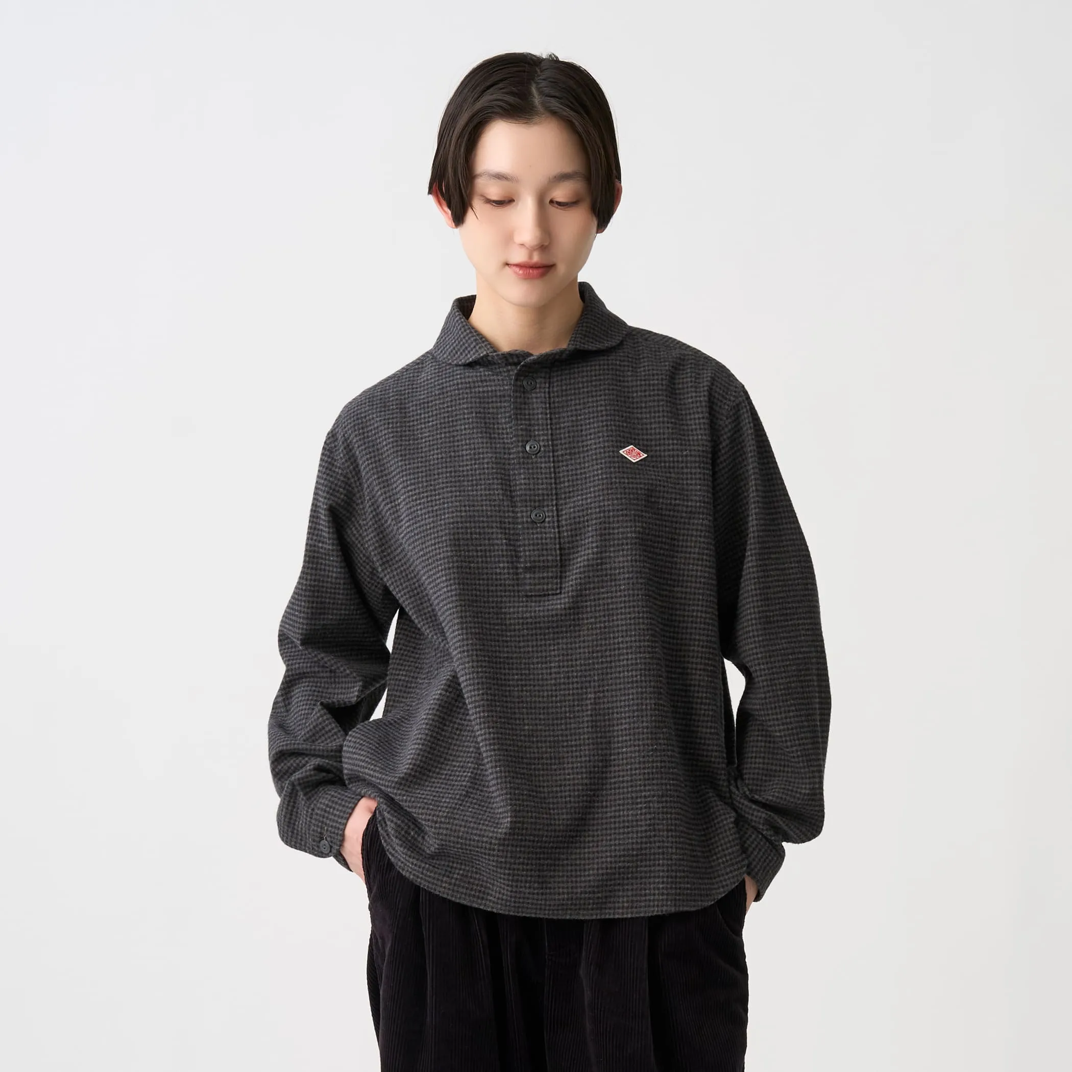 Women's Flannel Round Collar Pullover Shirt - Check sold by Danton product image thumbnail 3