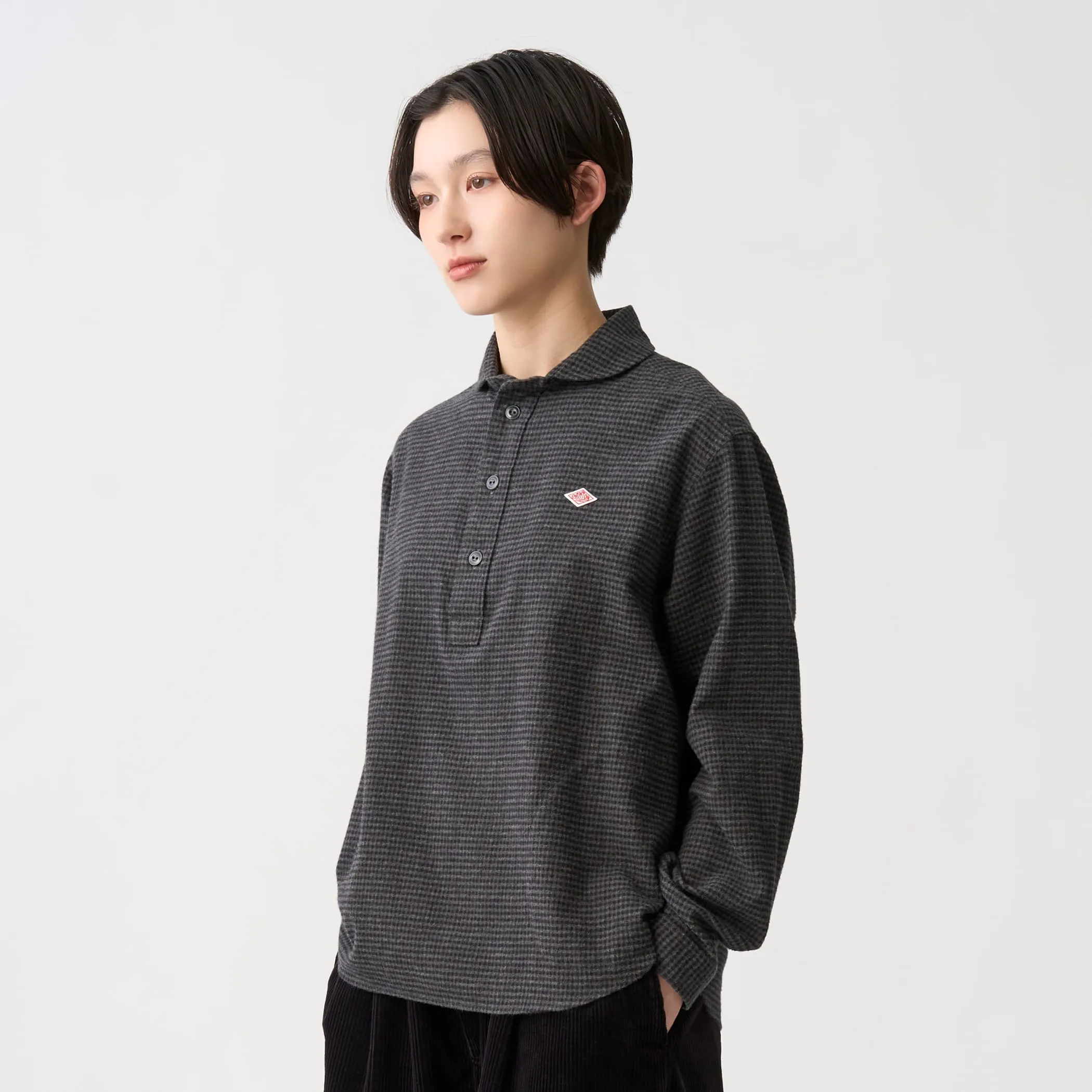 Women's Flannel Round Collar Pullover Shirt - Check sold by Danton product image thumbnail 4