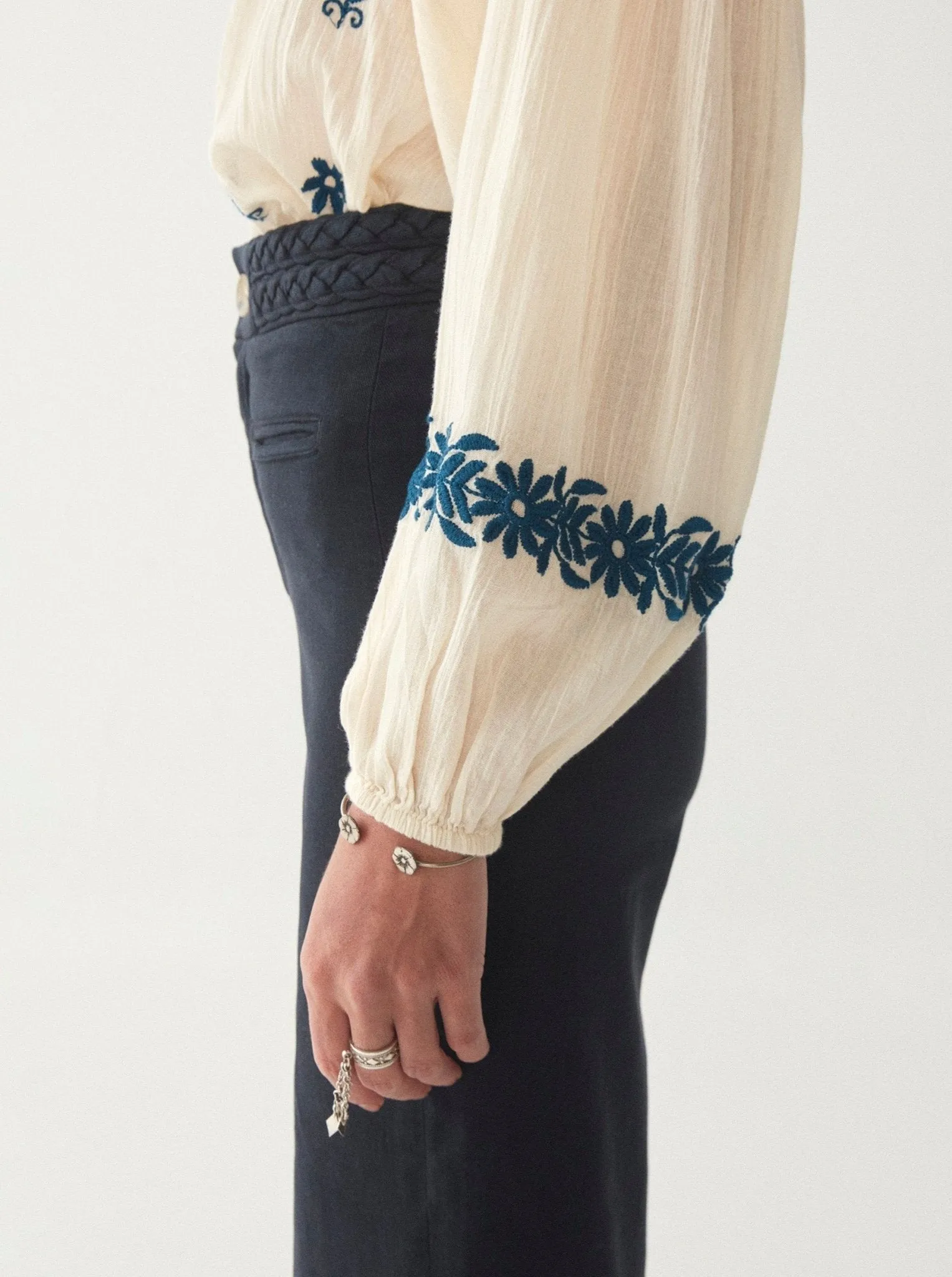 Lina Blouse - Holbox Blue sold by Maison Hotel product image thumbnail 3