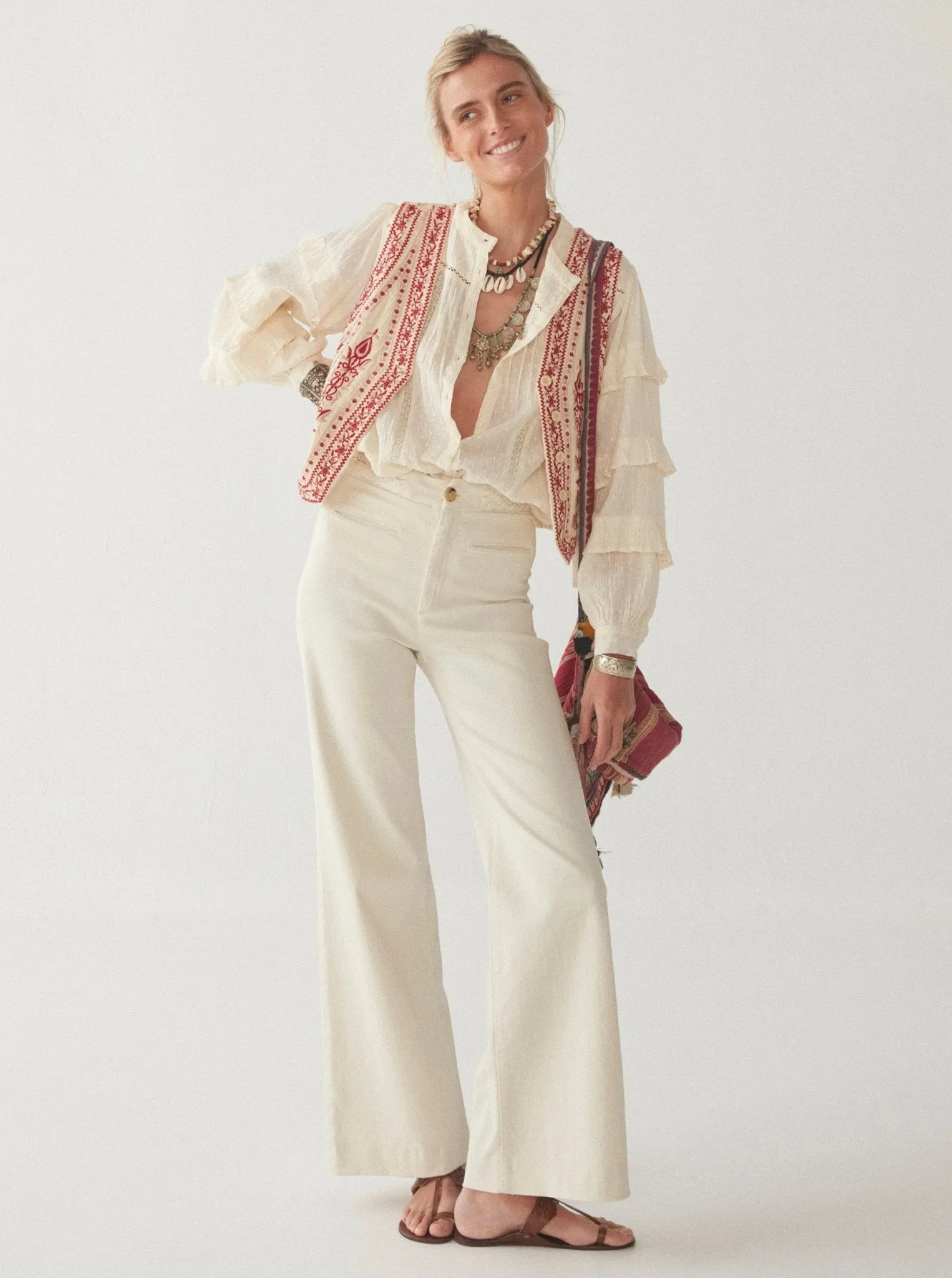 Alberta Blouse - Athenea Bone sold by Maison Hotel product image thumbnail 4