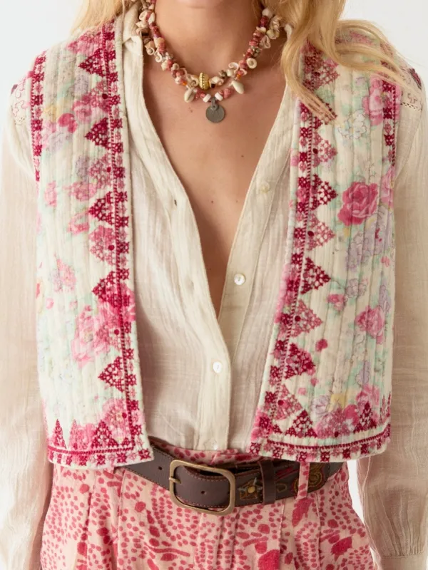 Ramona Vest - Candy Roses sold by Maison Hotel