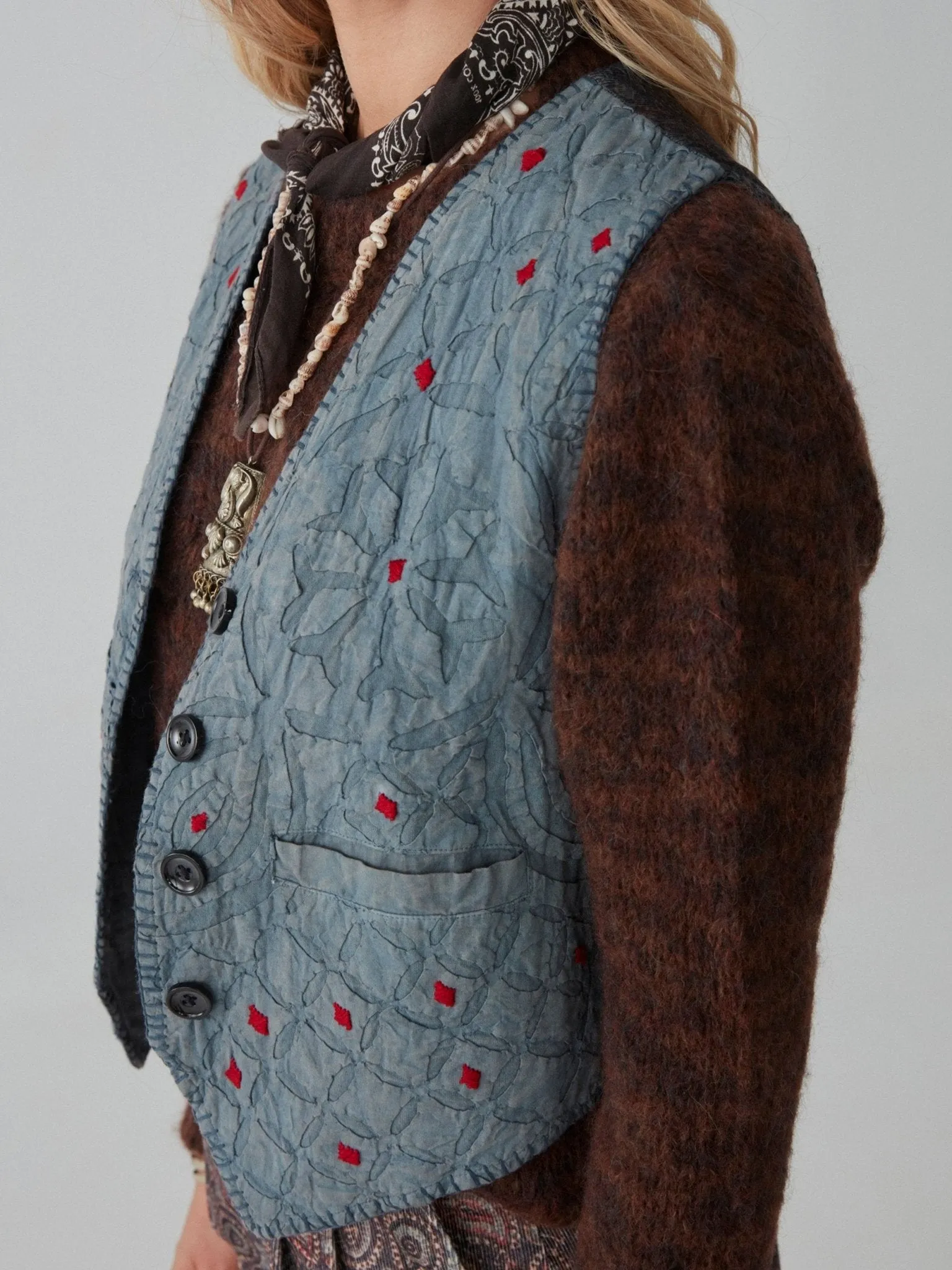 Freddie Vest - Misty Blue sold by Maison Hotel product image thumbnail 3