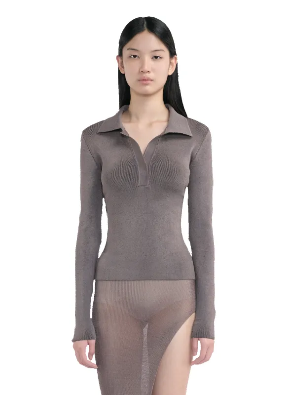 Metallic Long Sleeves Polo Top made by Isa Boulder