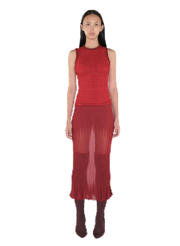 Sheer Pleated Midi Skirt made by Isa Boulder