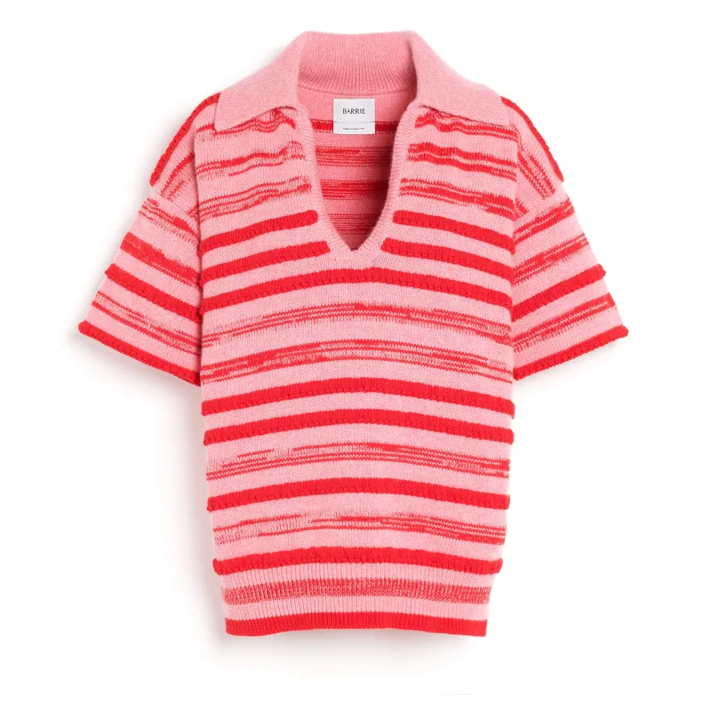 Polo en cachemire et coton à rayures sold by Barrie