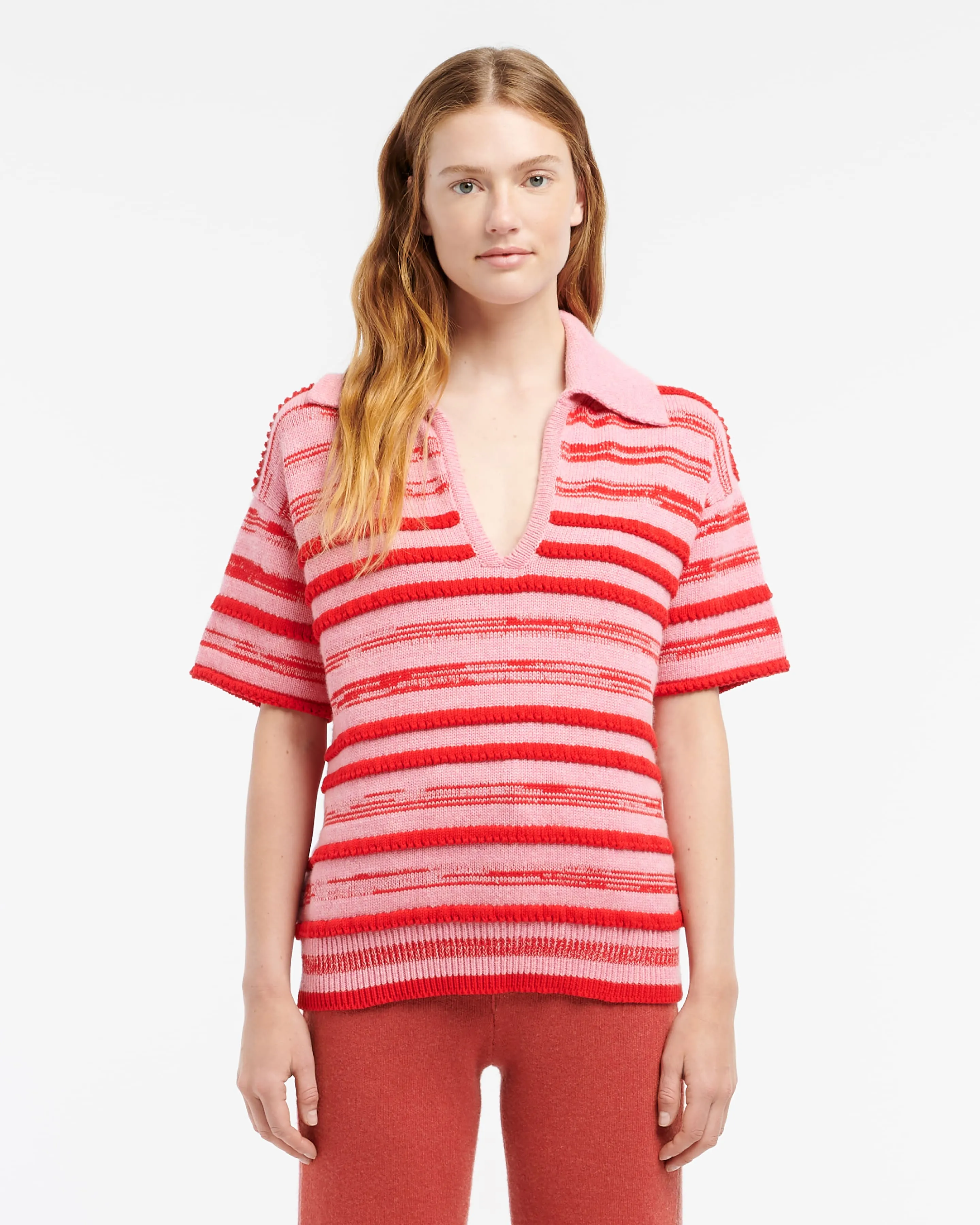 Polo en cachemire et coton à rayures sold by Barrie product image thumbnail 3