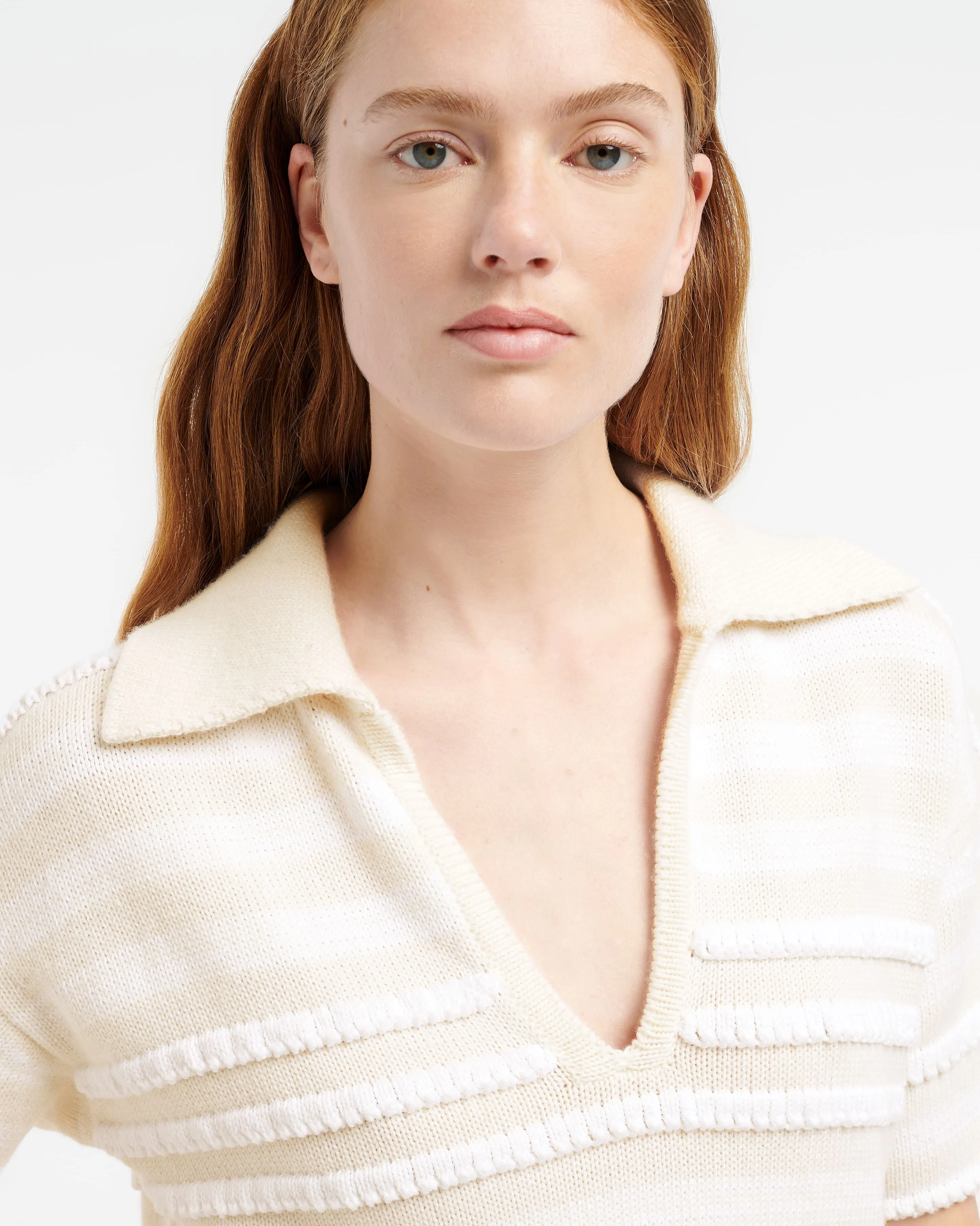 Polo en cachemire et coton à rayures sold by Barrie product image thumbnail 2