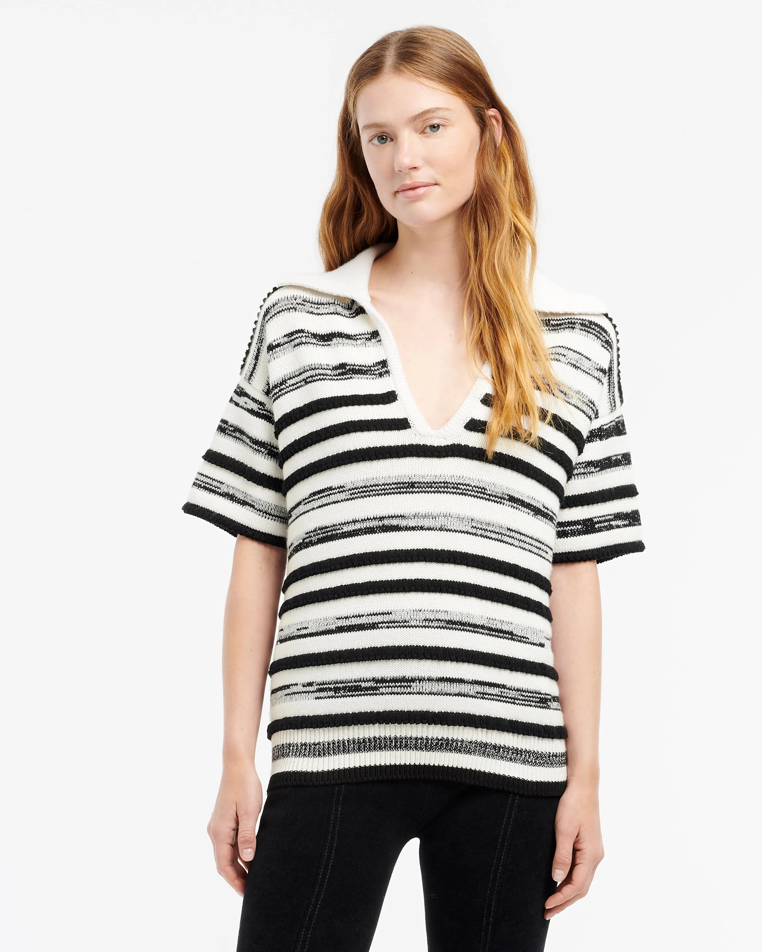 Polo en cachemire et coton à rayures sold by Barrie product image thumbnail 3