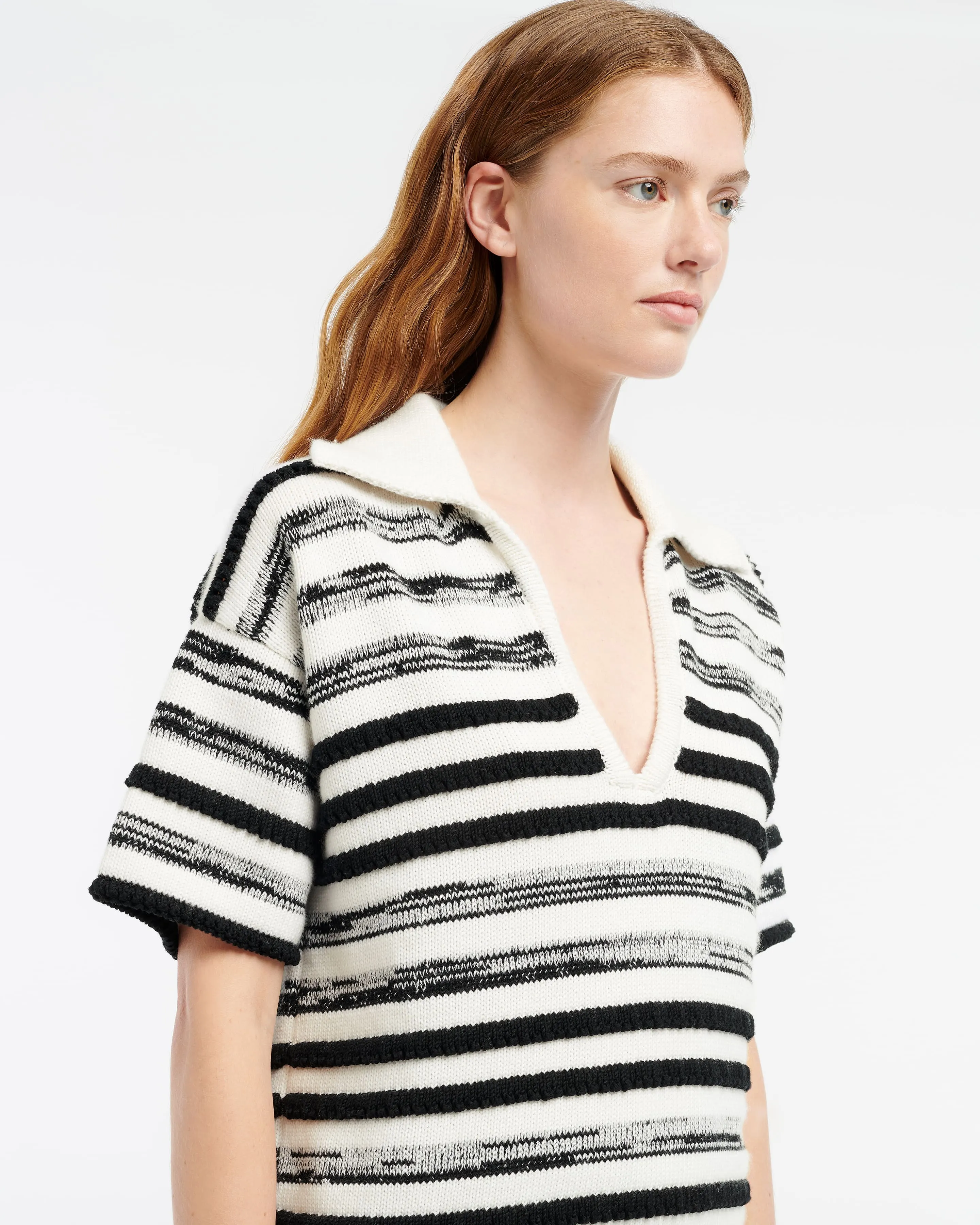 Polo en cachemire et coton à rayures sold by Barrie product image thumbnail 2