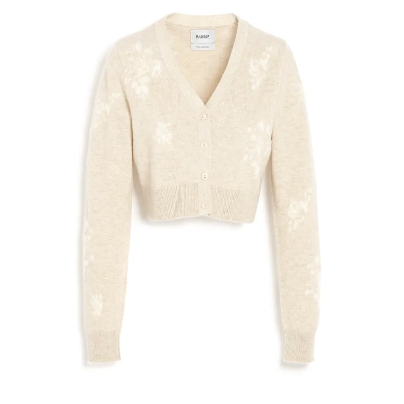 Cardigan en cachemire à motif fleuri sold by Barrie