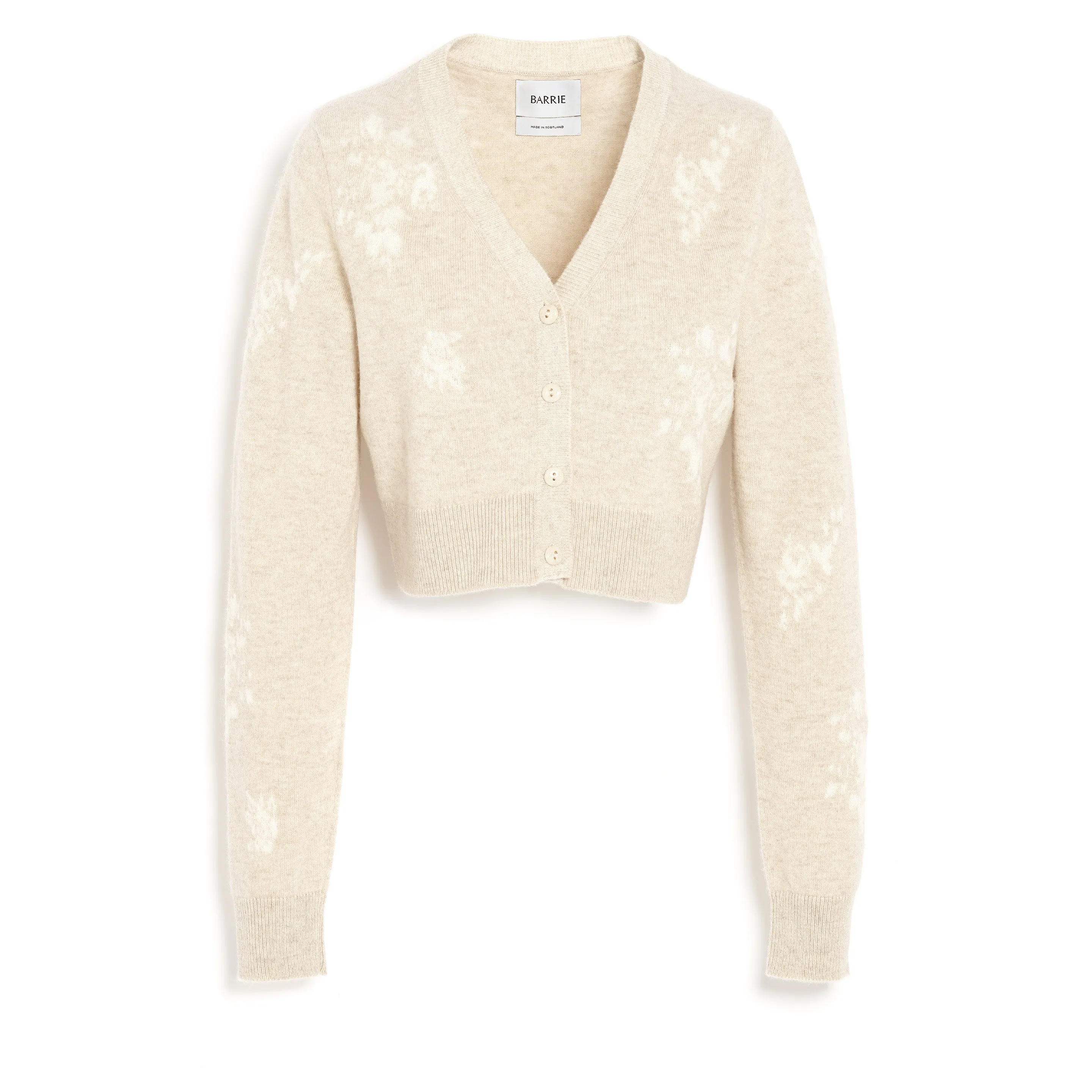 Cardigan en cachemire à motif fleuri sold by Barrie